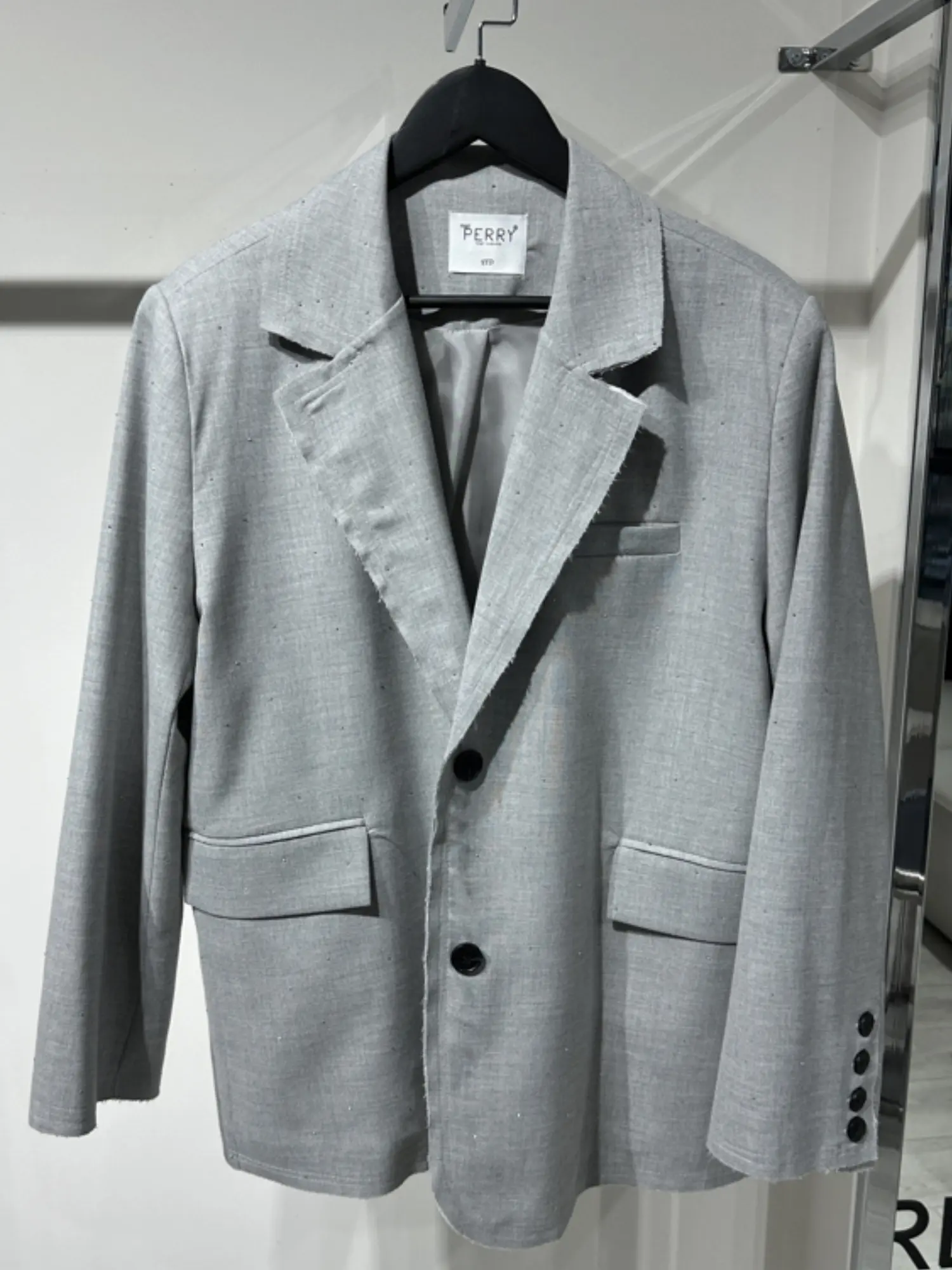 TAŞLI GRİ OVERSİZE BLAZER