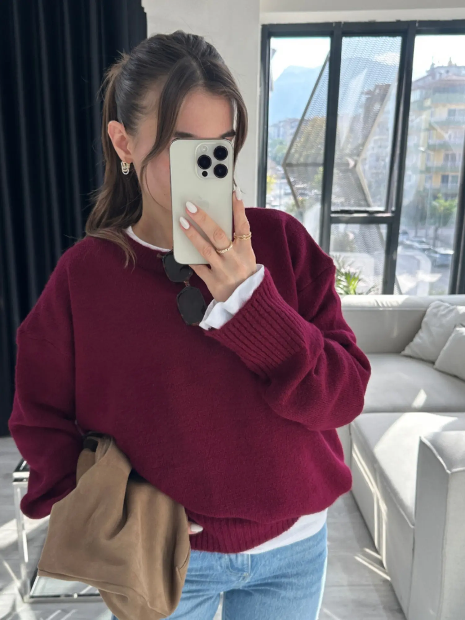 OVERSİZE MÜRDÜM KAZAK