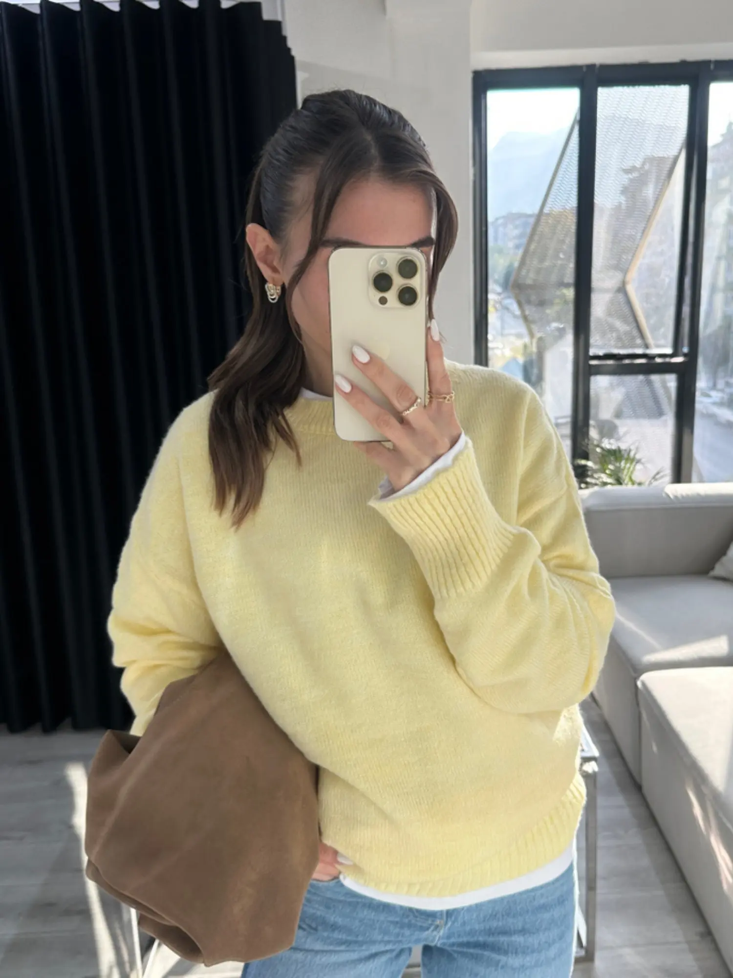 OVERSİZE SARI KAZAK