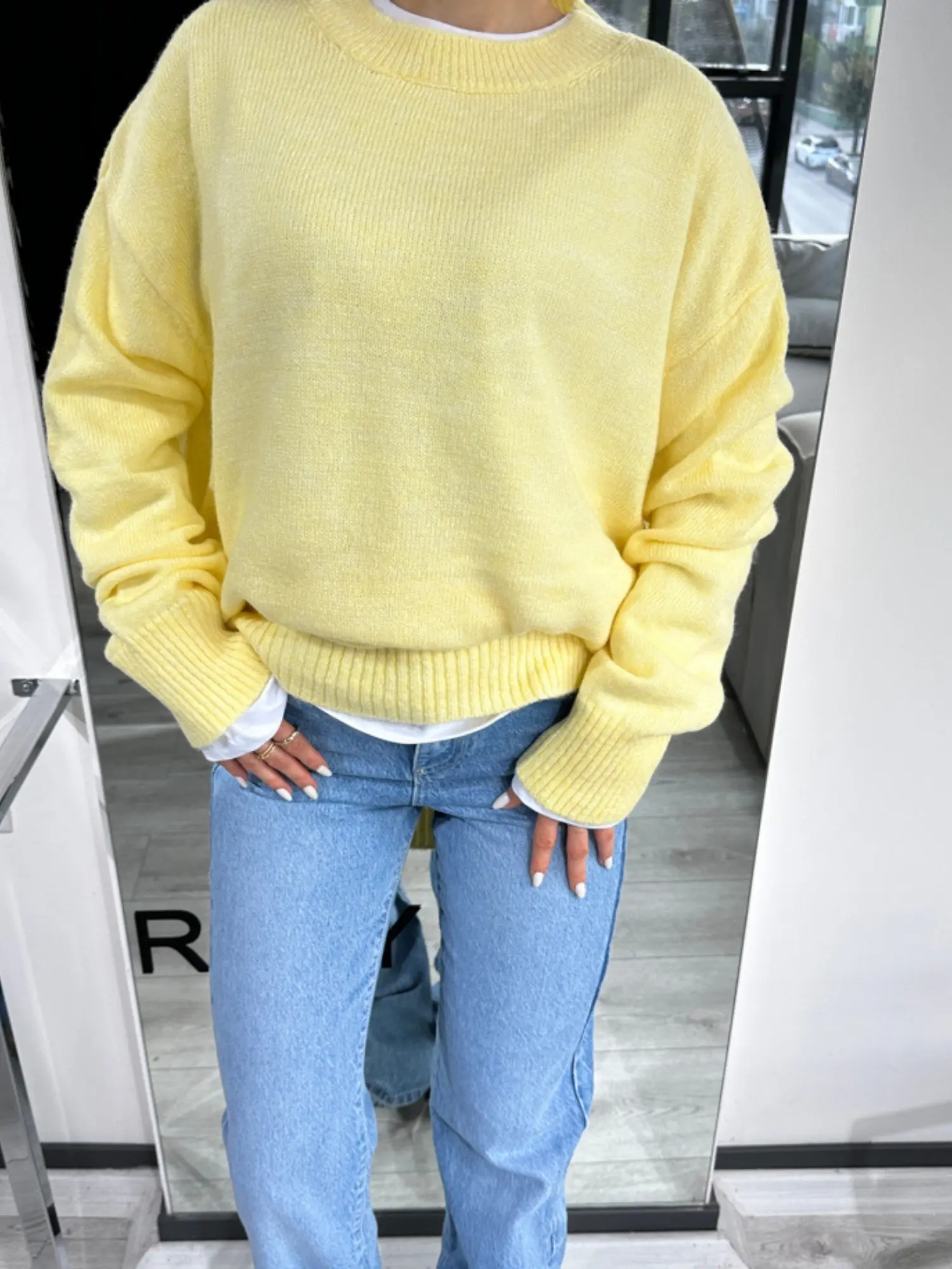 OVERSİZE SARI KAZAK