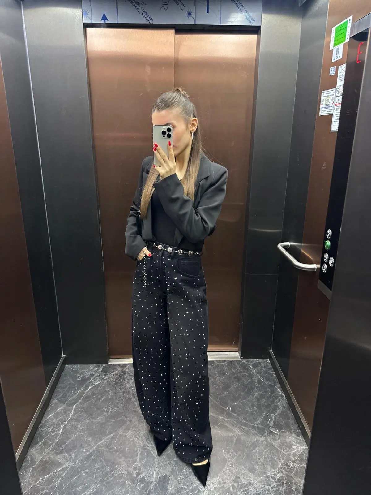 SİYAH DROP DETAYLI BALON JEAN