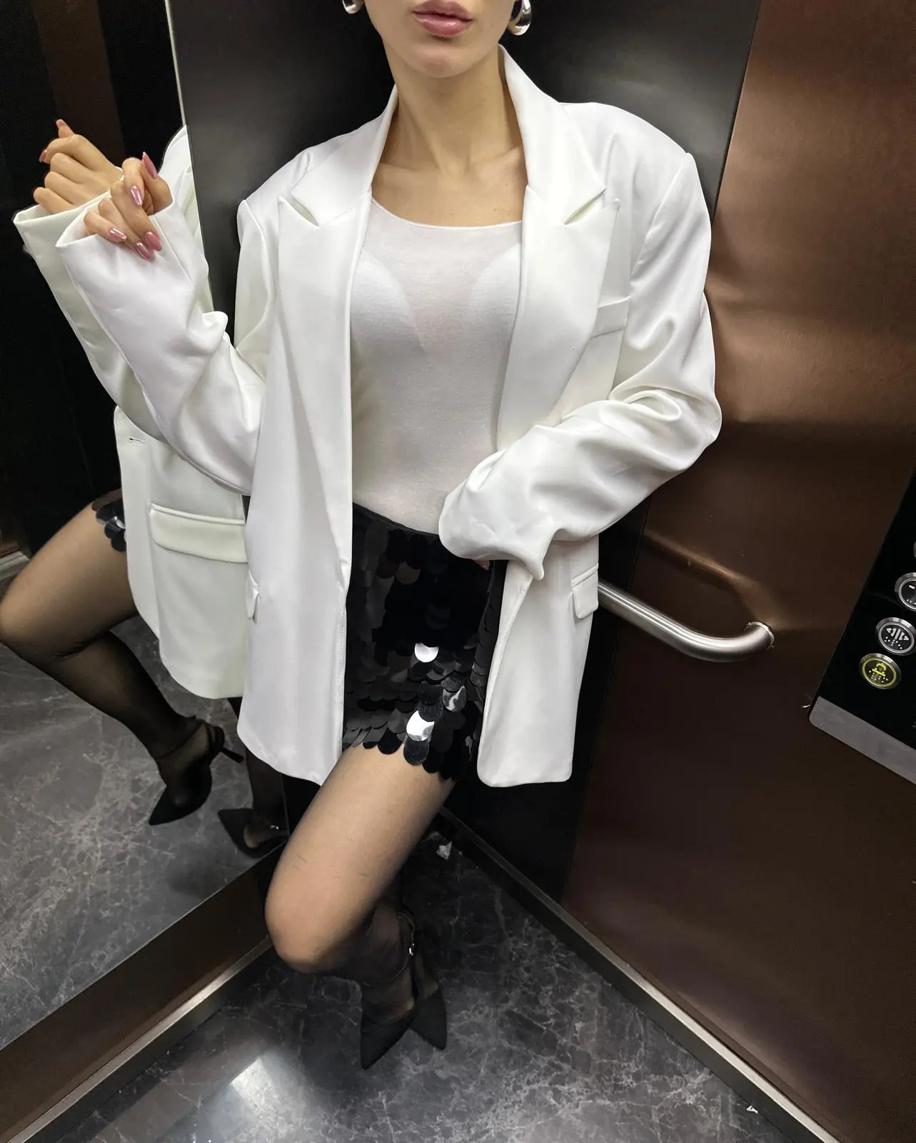 BEYAZ VATKALI BLAZER CEKET