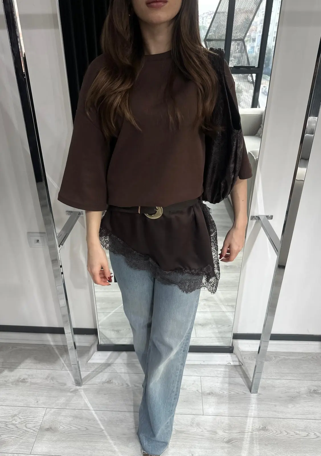 DANTEL DETAYLI T-SHİRT ELBİSE