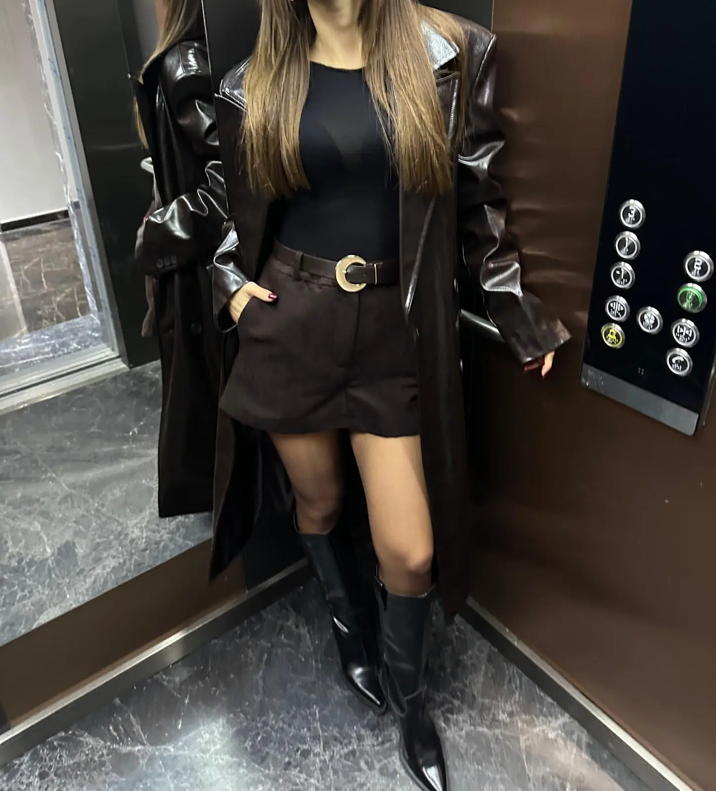 PREMİUM PARLAK ACI KAHVE DERİ CEKET 