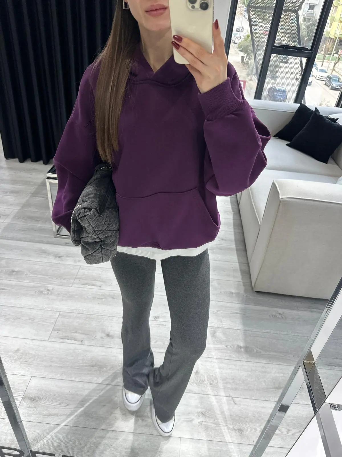 MÜRDÜM ŞARDONLU SWEATSHİRT