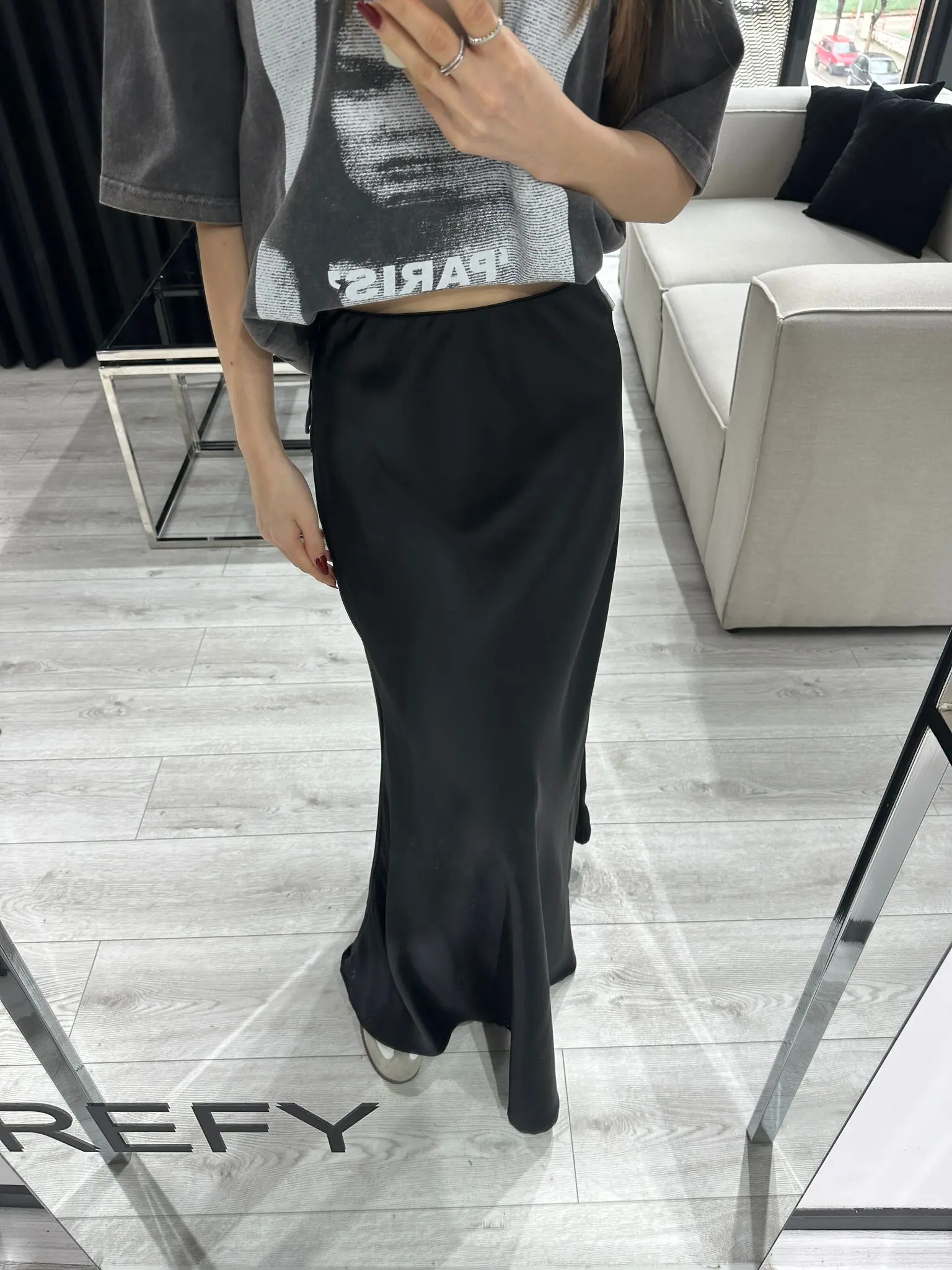 BELİ LASTİKLİ MAXİ SATEN ETEK