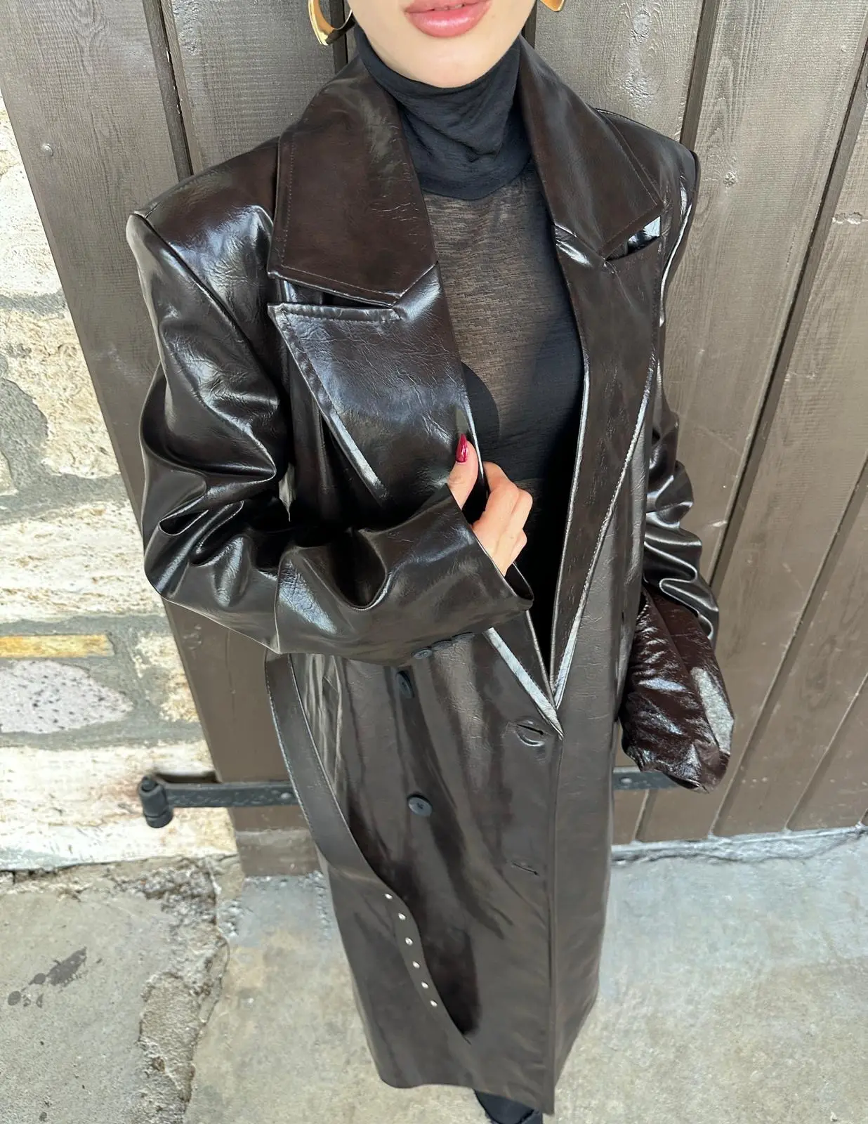 PREMİUM PARLAK ACI KAHVE DERİ CEKET 