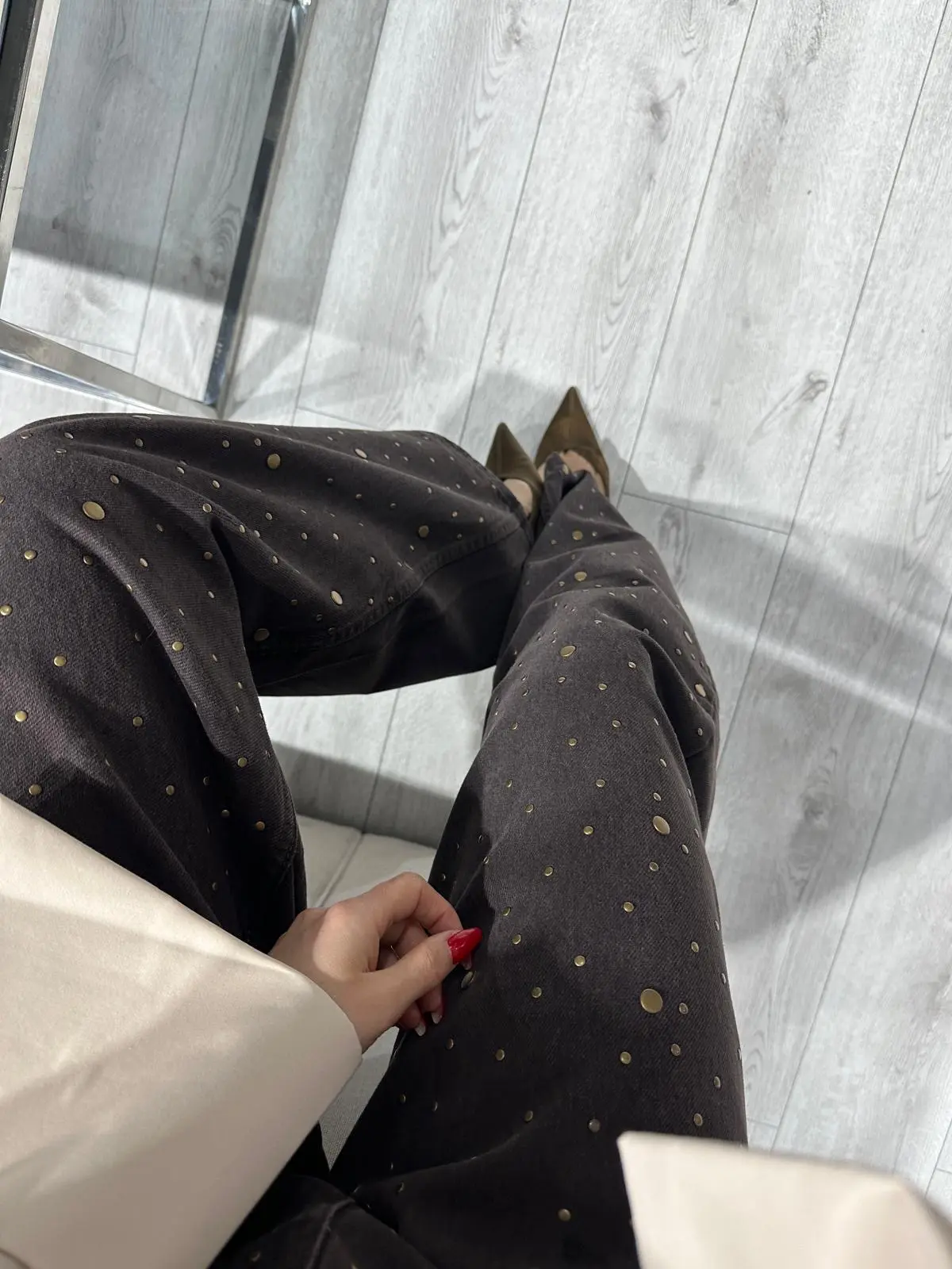 KAHVE DROP DETAYLI BALON JEAN