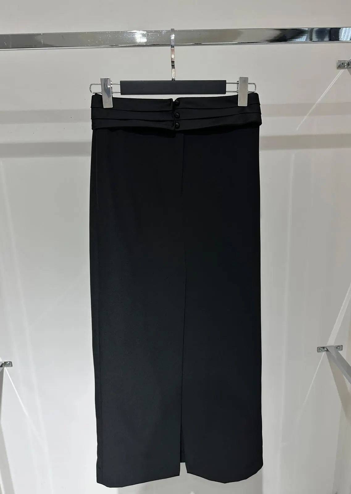 SATEN KEMER DETAYLI MAXİ KALEM ETEK