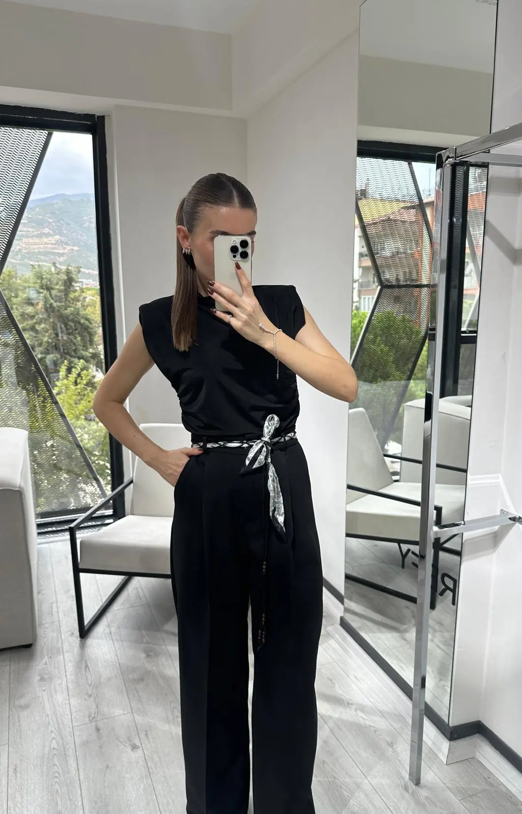 FULAR DETAYLI PALAZZO PANTALON