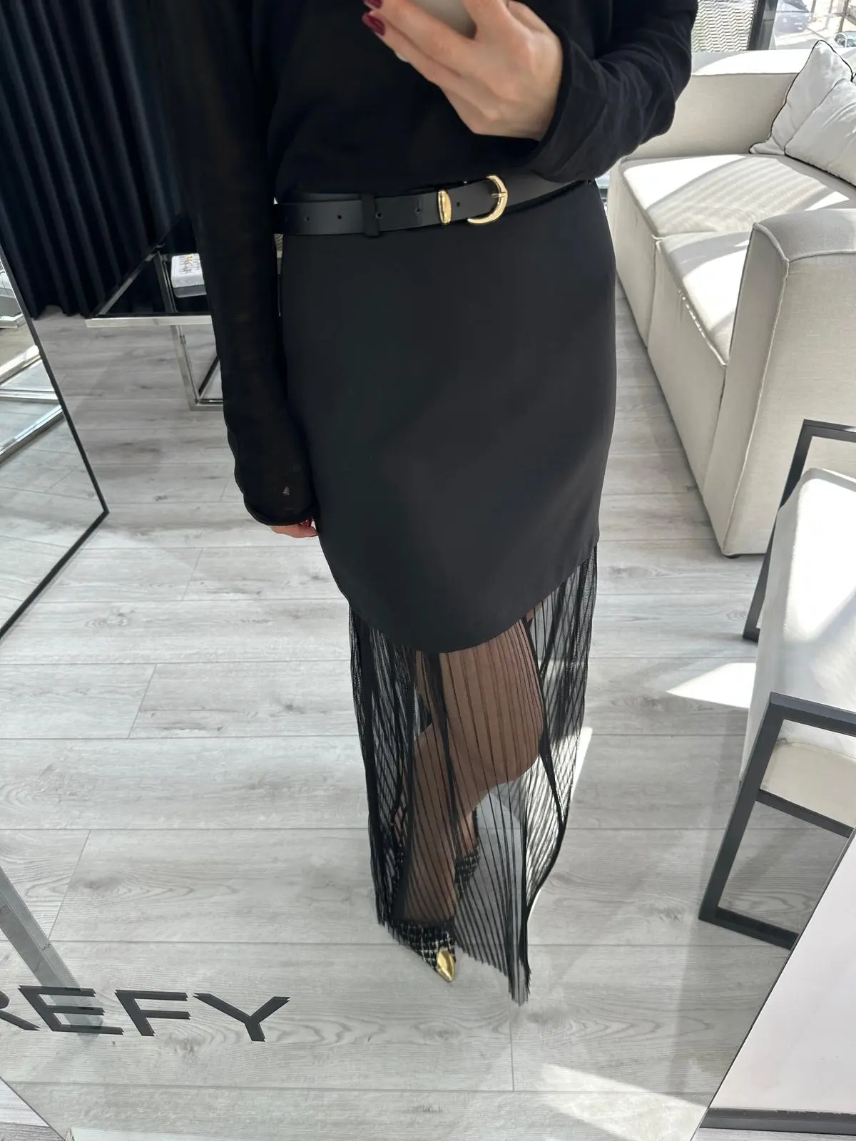 KEMERLİ PİLE TASARIM KUMAŞ ETEK