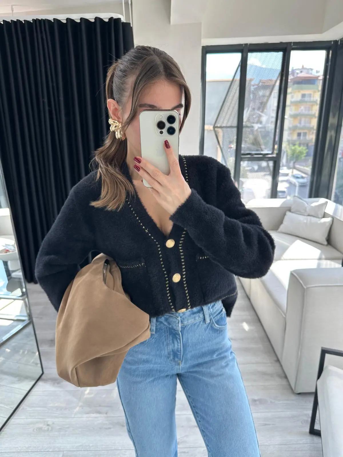 GOLD DÜĞME DETAY YUMOŞ HIRKA