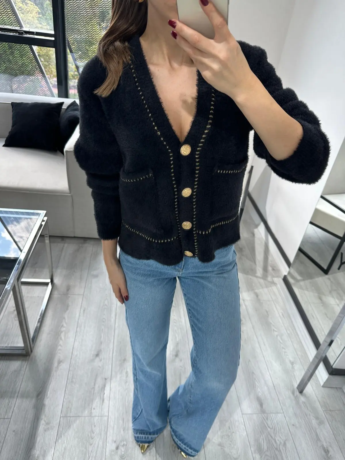 GOLD DÜĞME DETAY YUMOŞ HIRKA