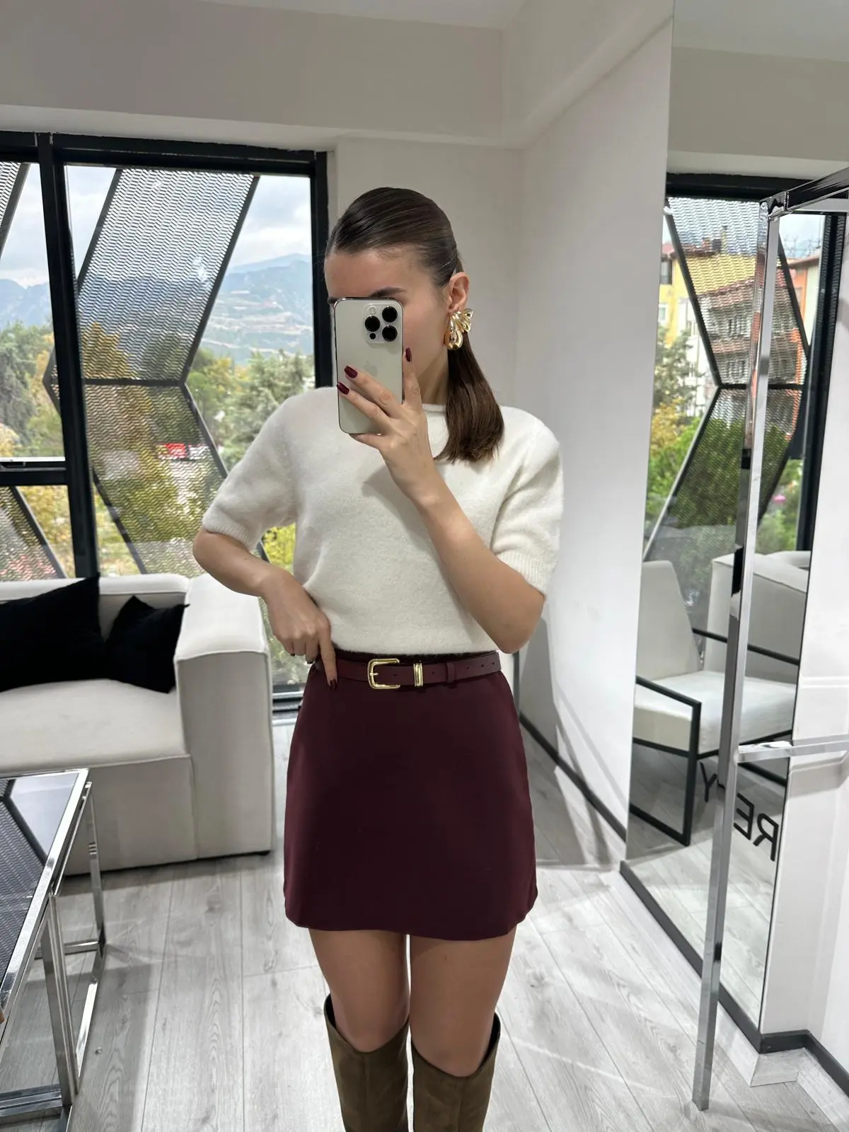 MARKA MODEL KUMAŞ BORDO ETEK