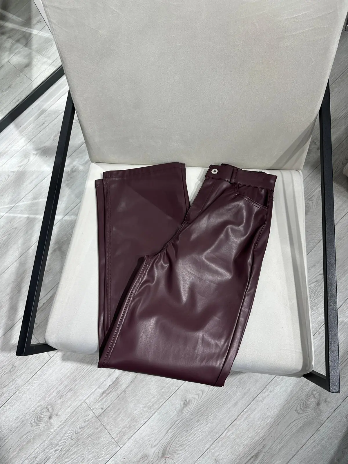 MÜRDÜM DERİ PALAZZO PANTOLON