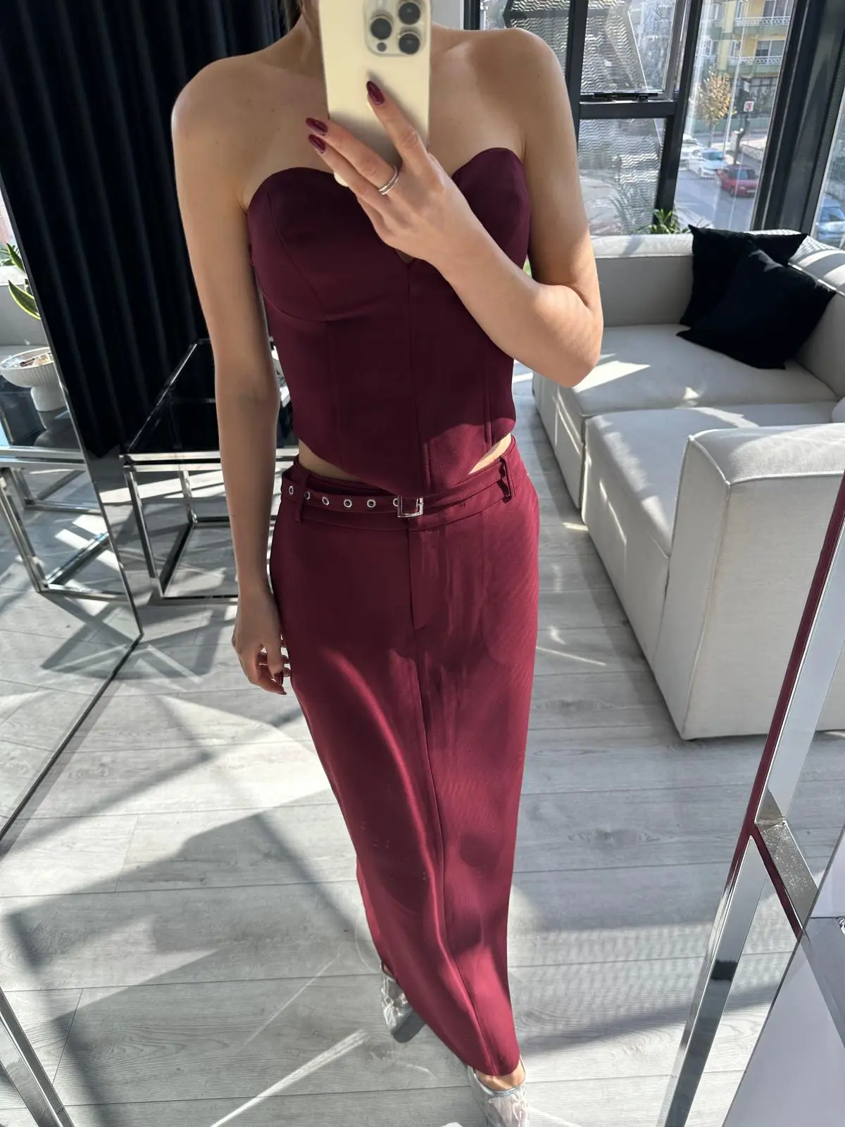 PREMİUM BÜSTİYER ETEK BORDO TAKIM