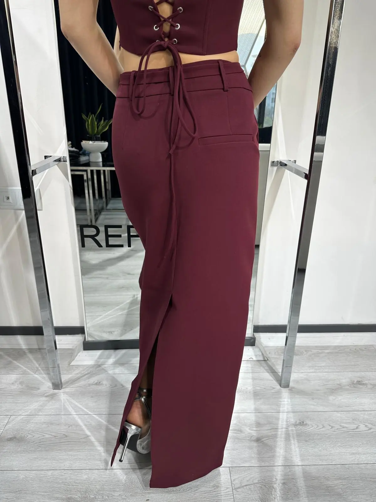 PREMİUM BÜSTİYER ETEK BORDO TAKIM