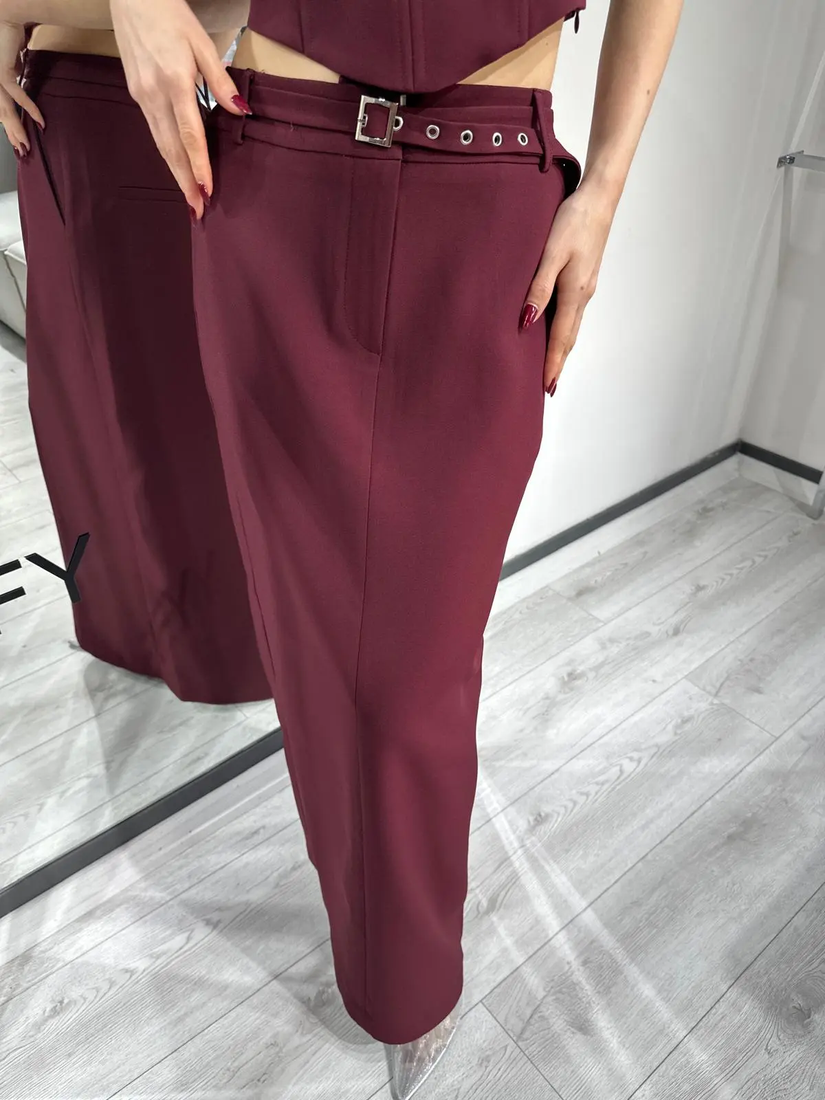 PREMİUM BÜSTİYER ETEK BORDO TAKIM