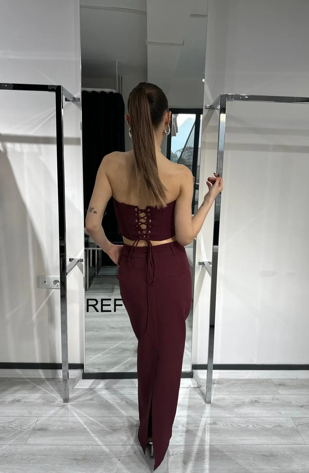 PREMİUM BÜSTİYER ETEK BORDO TAKIM