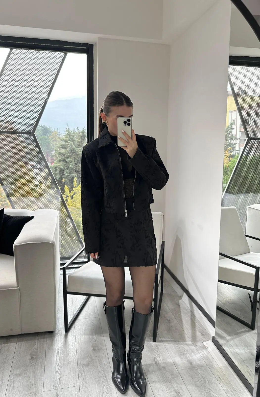 SİYAH DOKULU TASARIM TAKIM