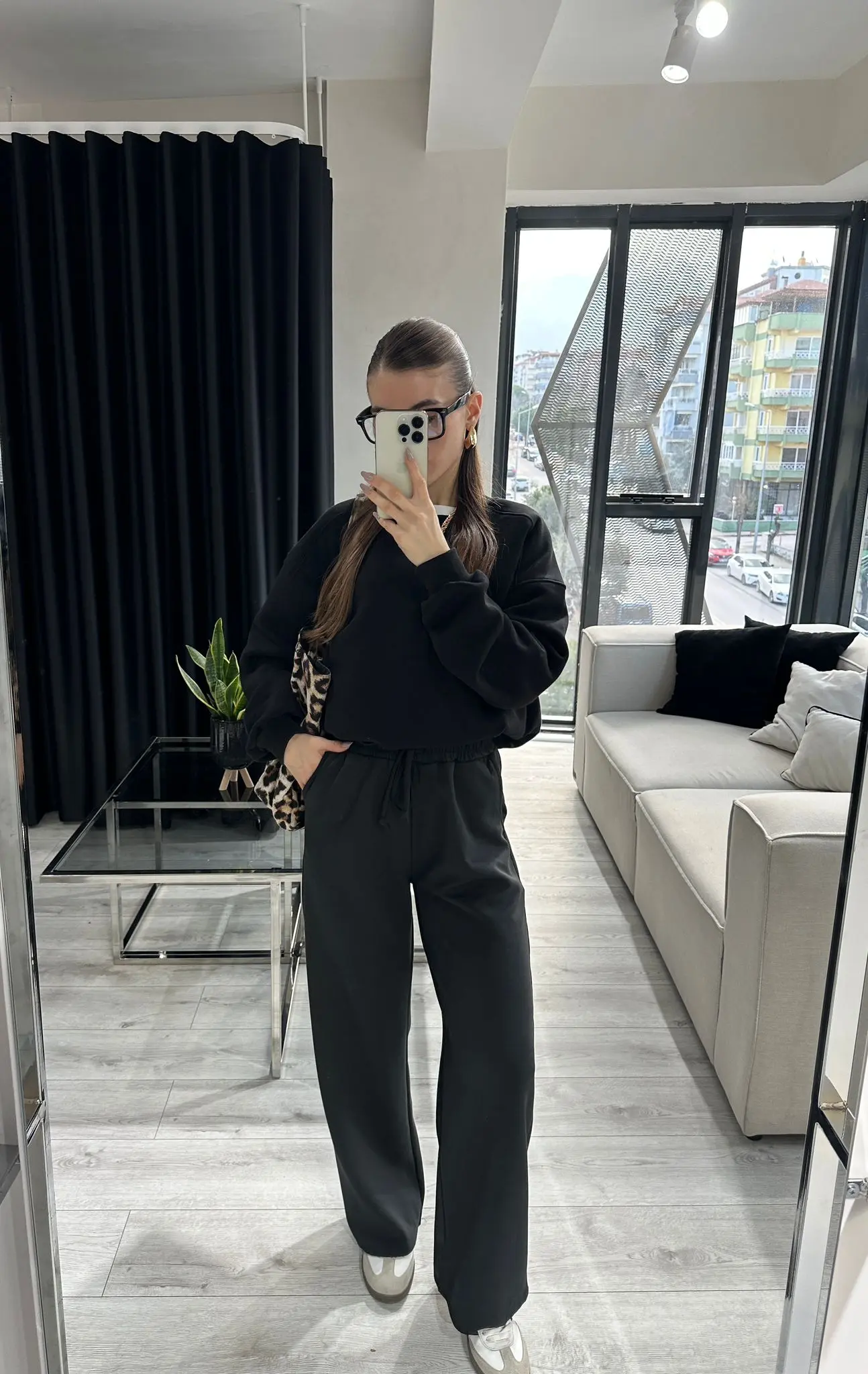 FÜME DÜZ KESİM MODAL EŞOFMAN 