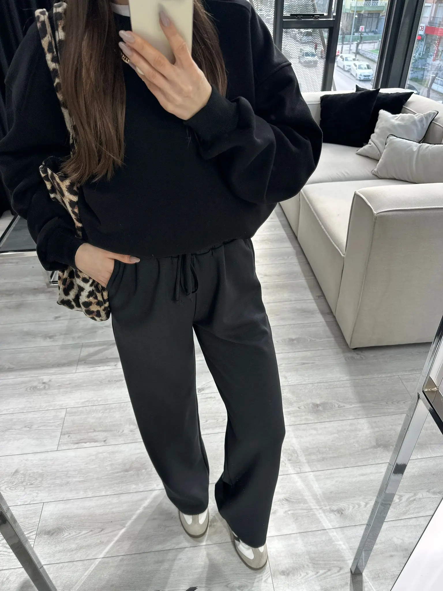 FÜME DÜZ KESİM MODAL EŞOFMAN 