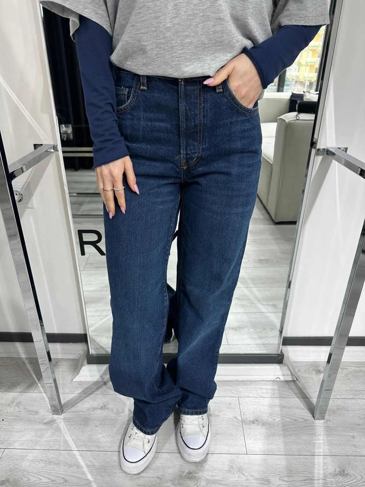 ZR.WİDE LEG KOYU MAVİ JEAN