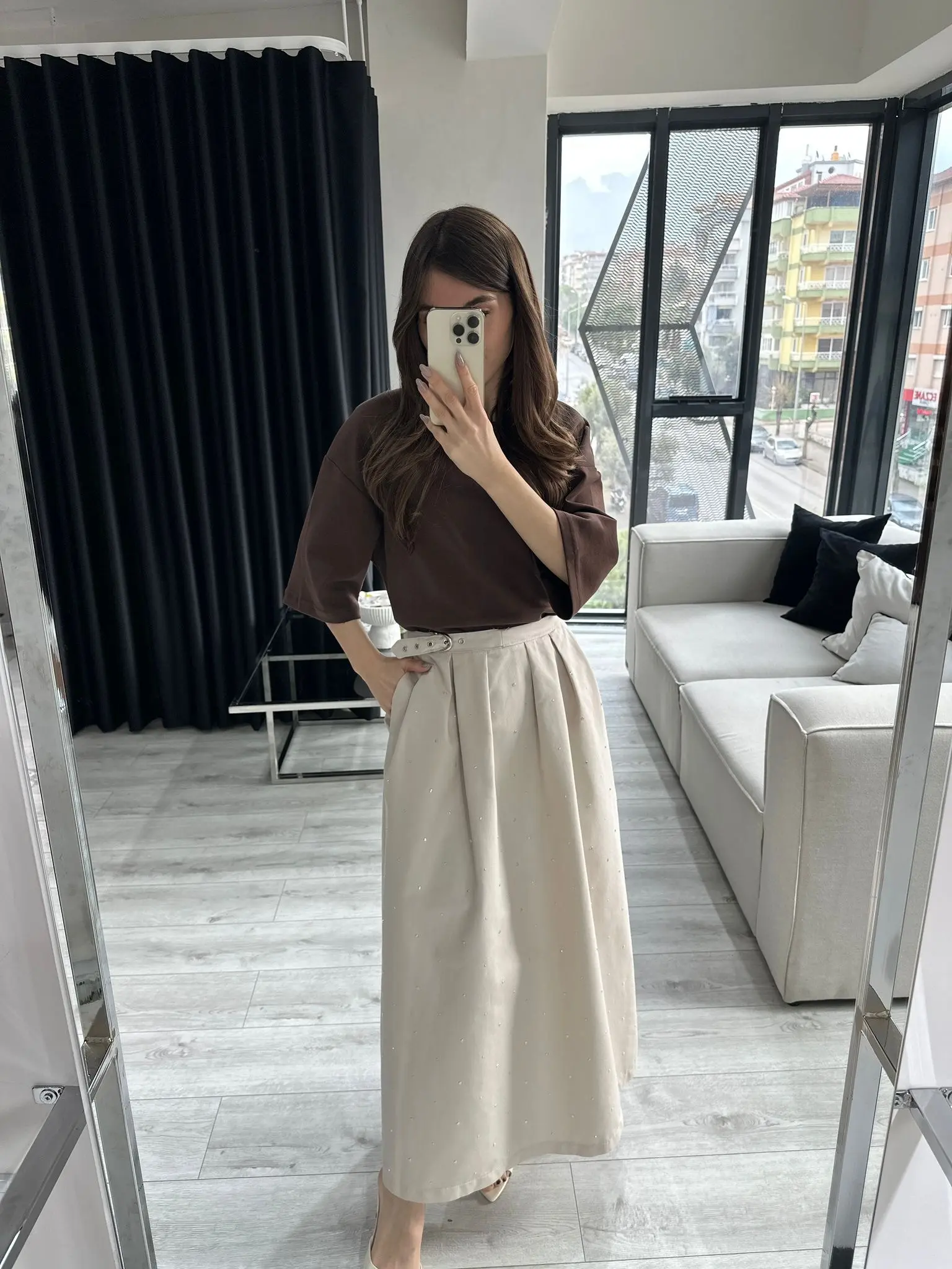 DROP DETAYLI BEJ ETEK