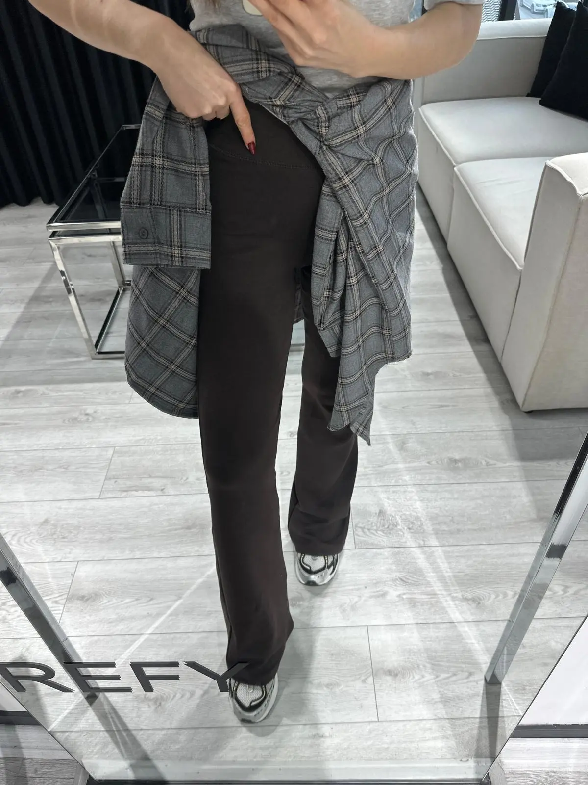 KORSE DETAY KAHVE TAYT PANTOLON