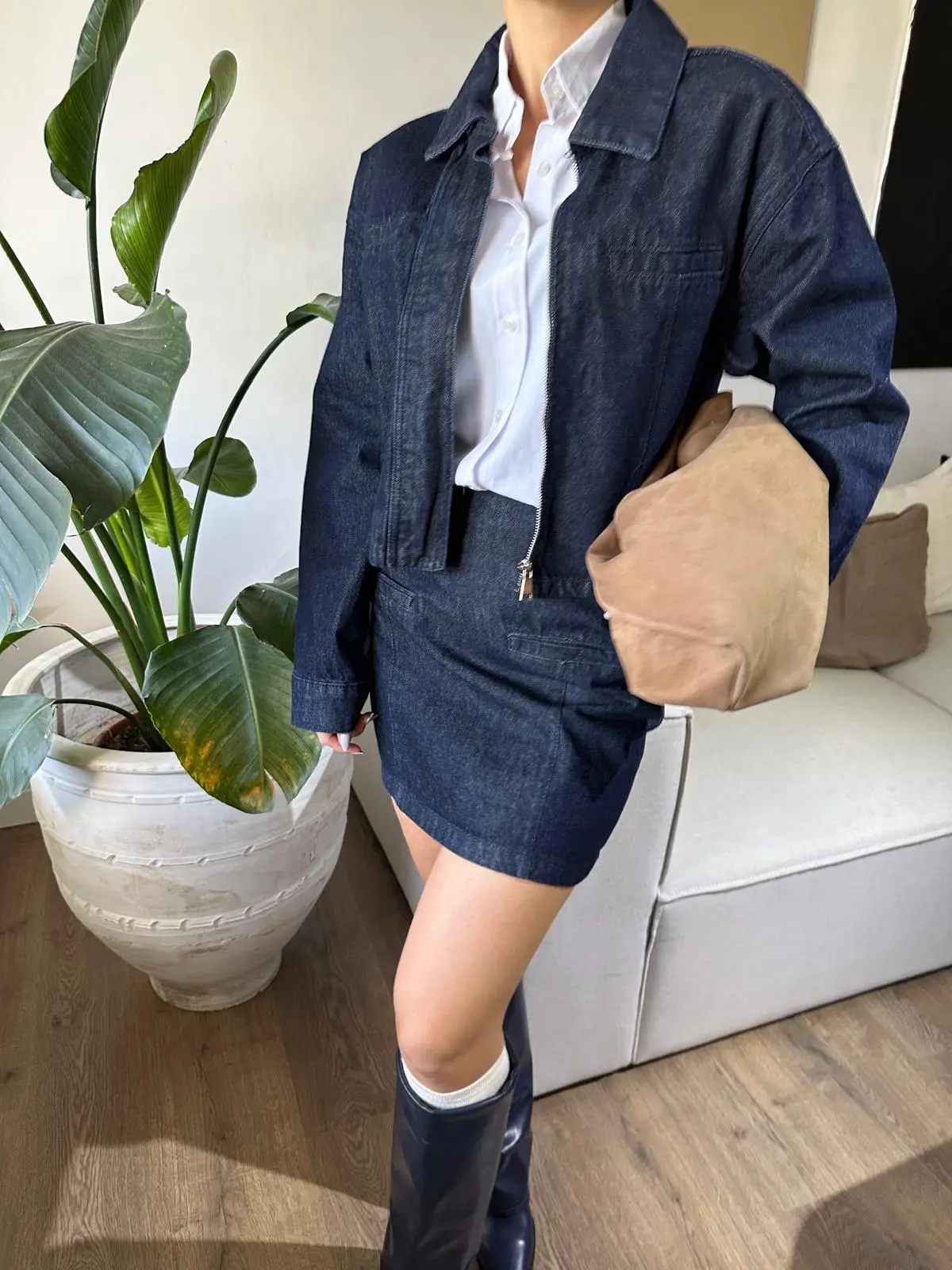 CEKET ETEK MÜREKKEP MAVİ DENİM TAKIM