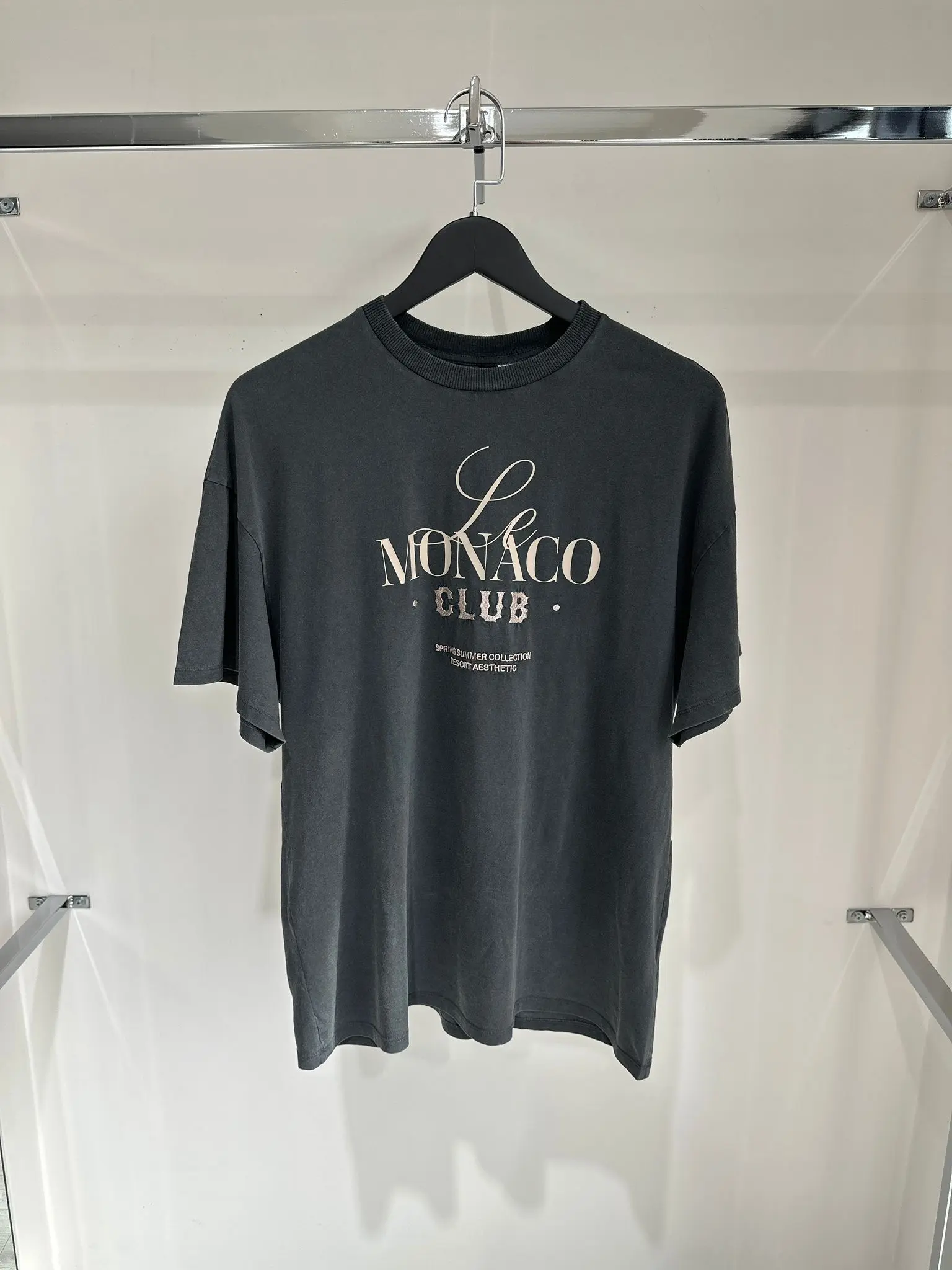 FÜME MONACO YAZILI T-SHİRT