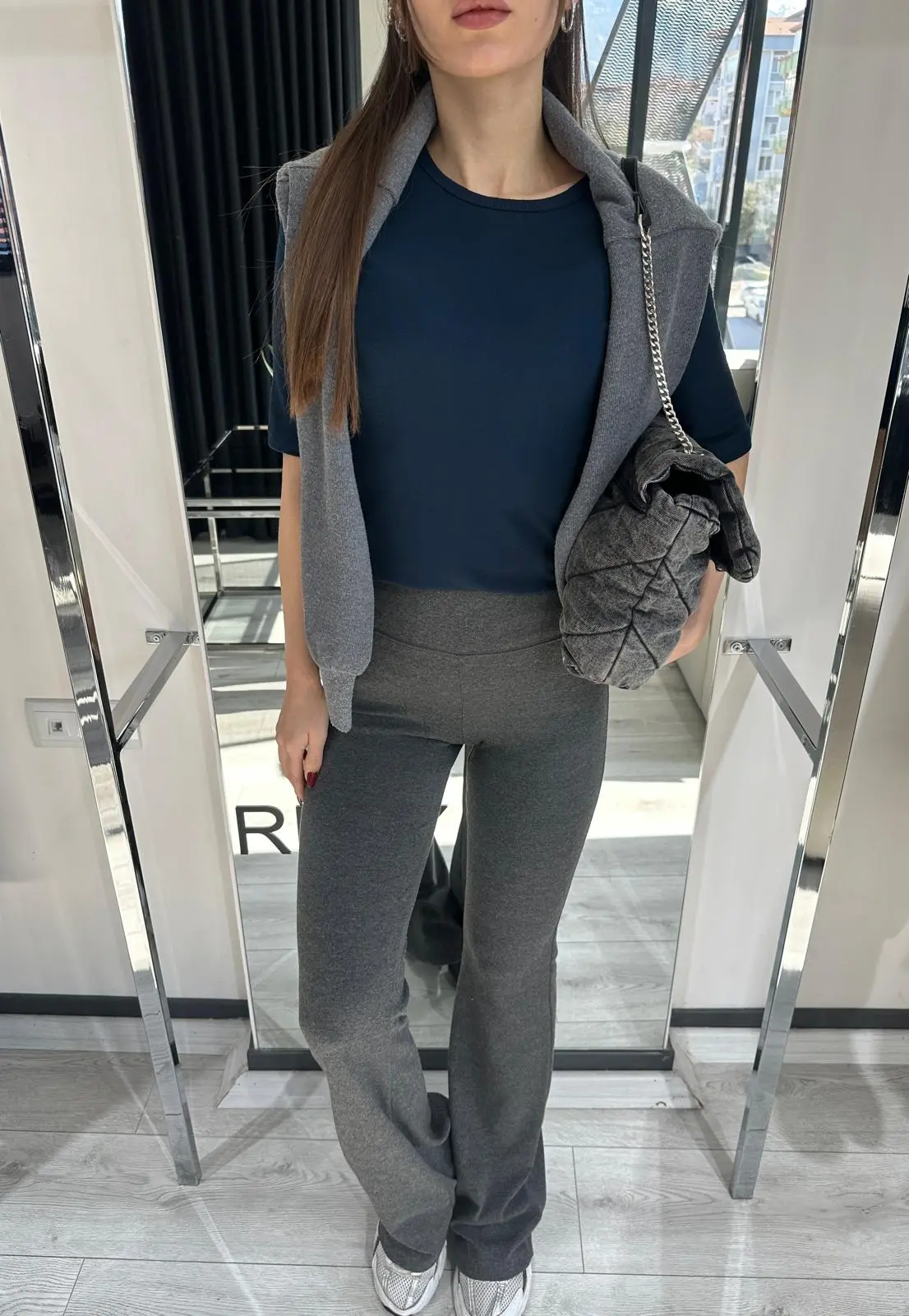 KORSE DETAY FÜME  TAYT PANTOLON