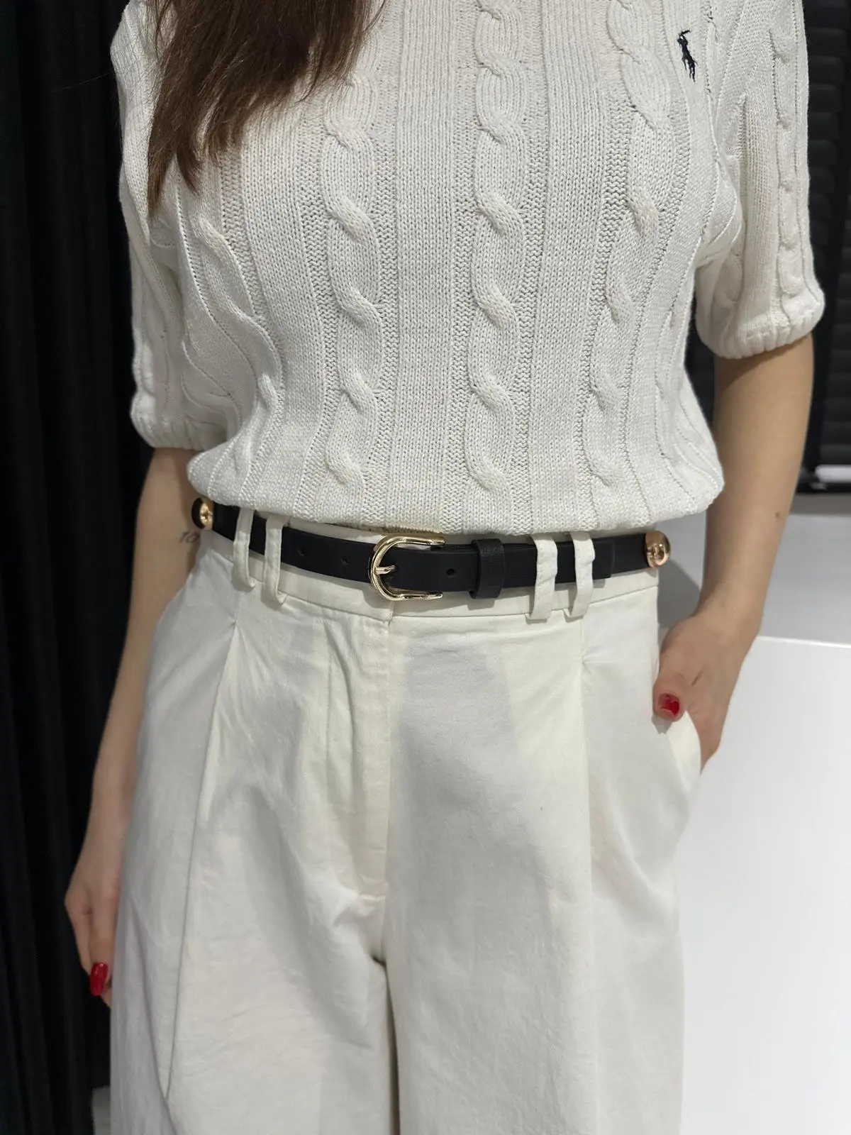 DROPE DETAYLI SİYAH KEMER