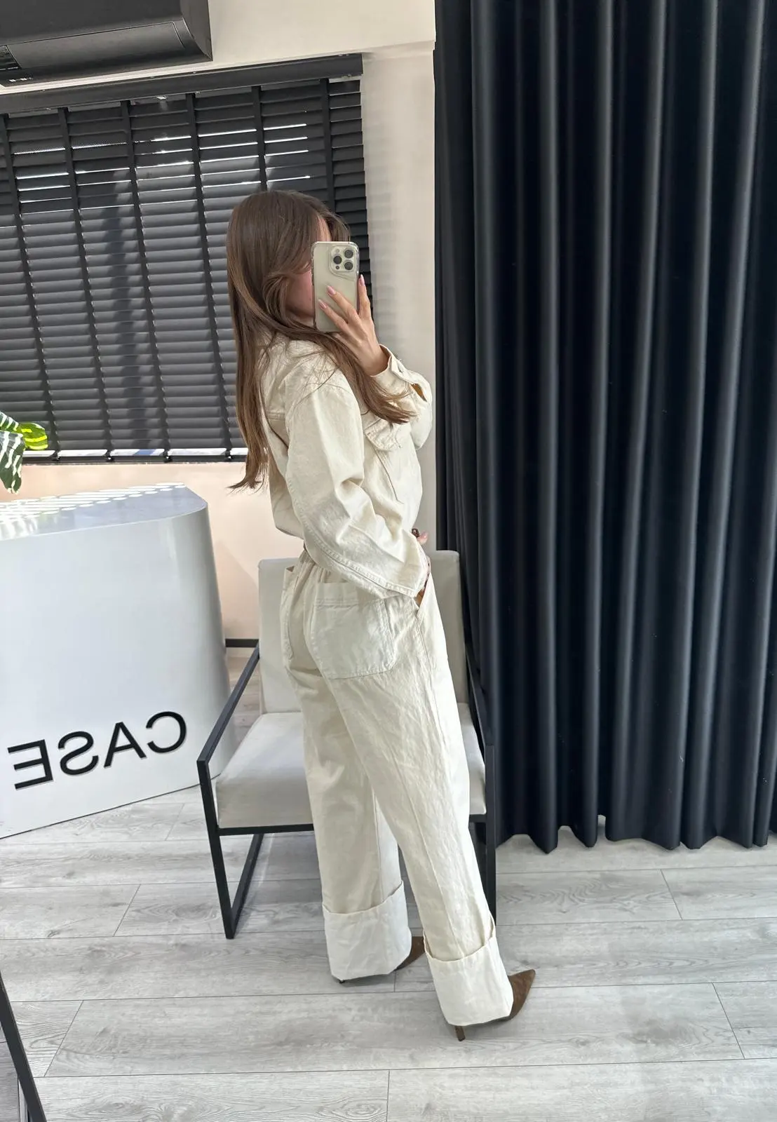 ORJ.MARKA BEJ DENİM TULUM