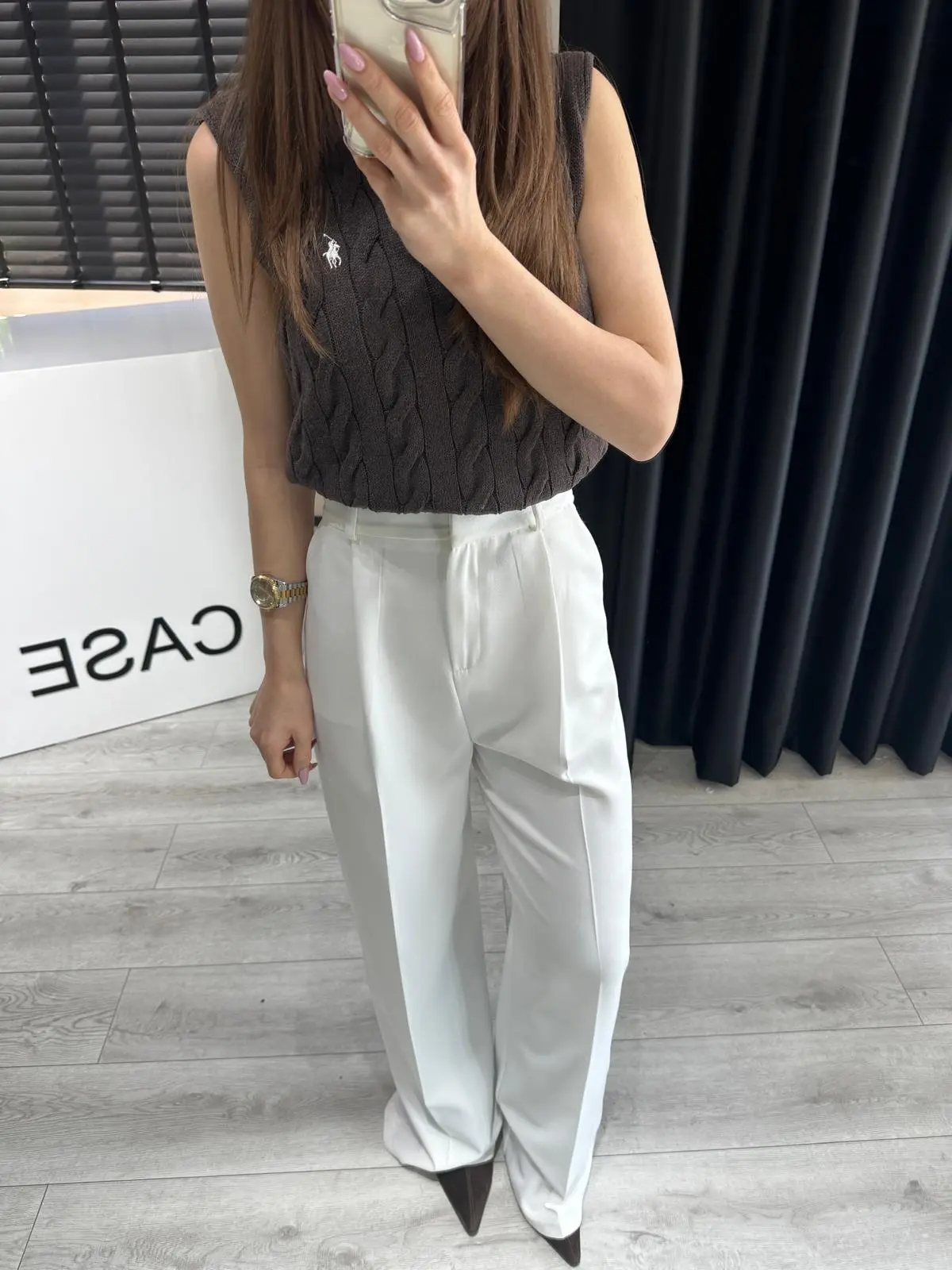 YÜKSEK BEL BEYAZ PALAZZO PANTOLON 