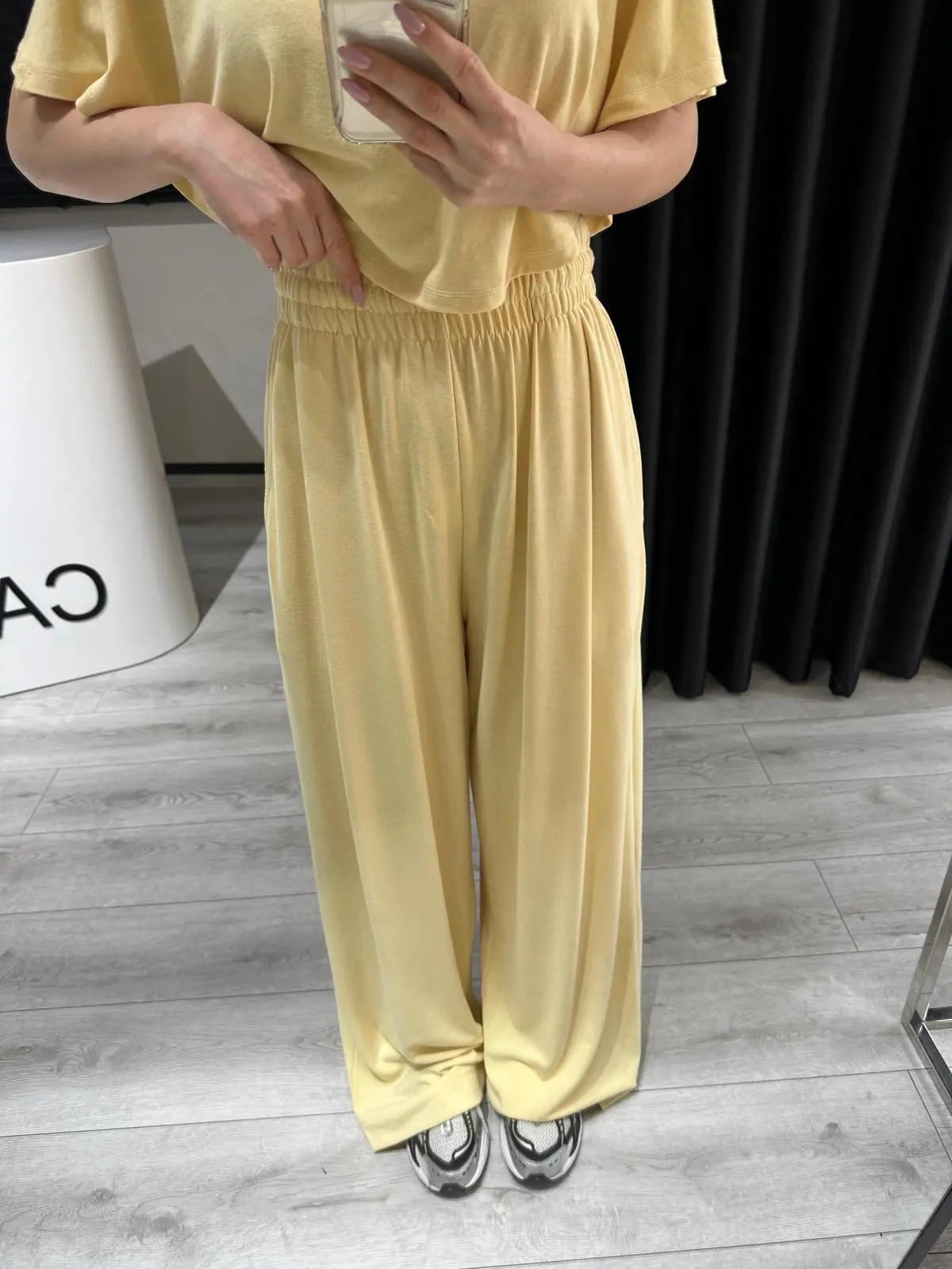 SARI BOL PAÇA PANTOLON CROP TAKIM