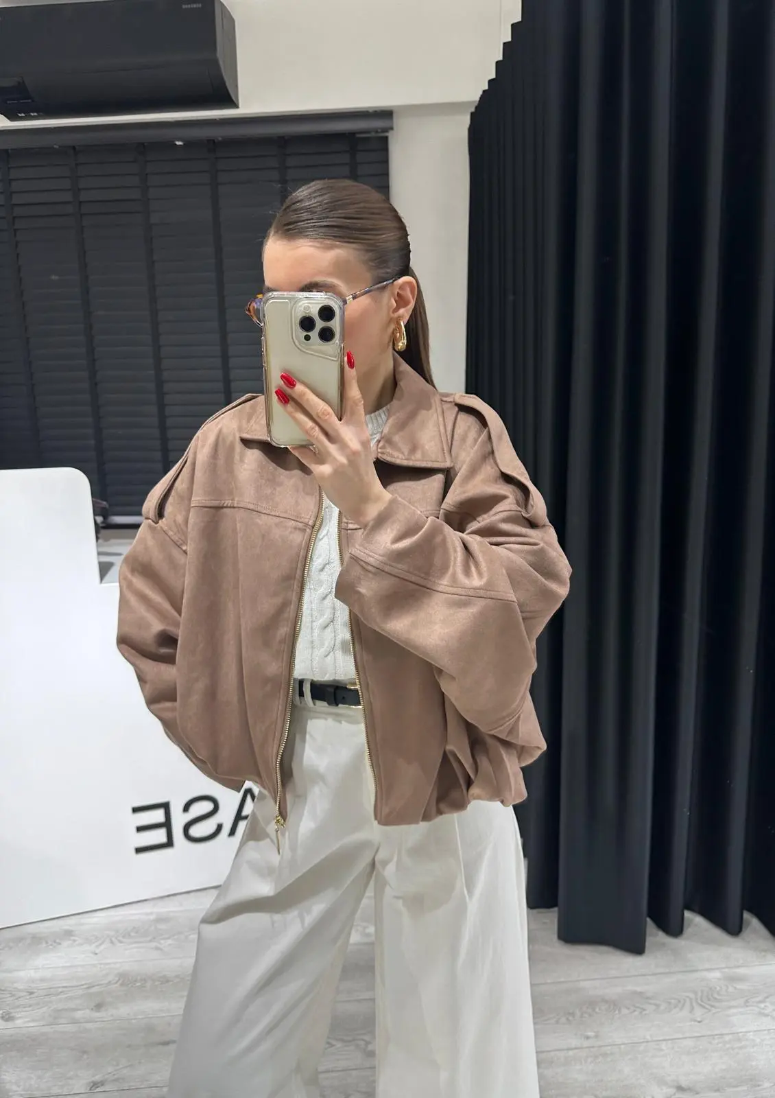 SÜTLÜ KAHVE NUBUK BOMBER CEKET