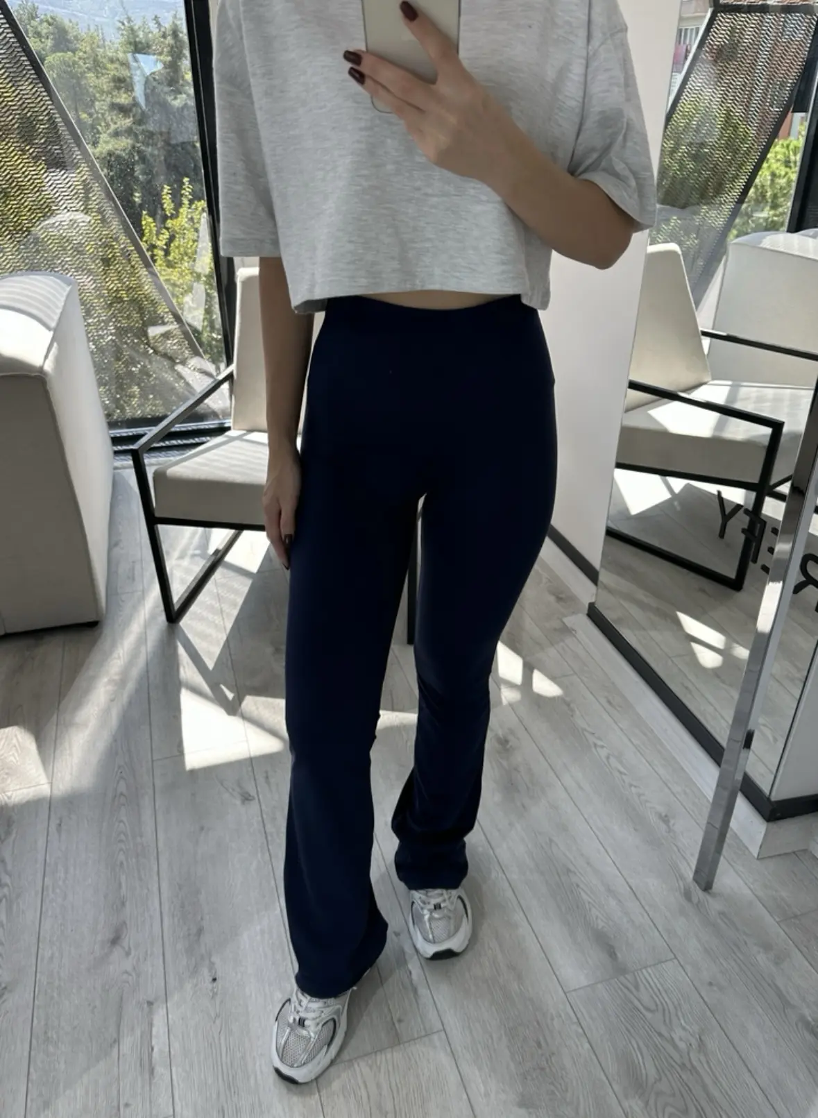 OYSHO LACİVERT İSPANYOL PAÇA TAYT