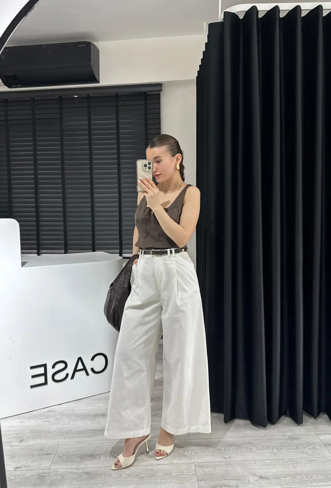 KALIN ASKILI KAHVE BLUZ