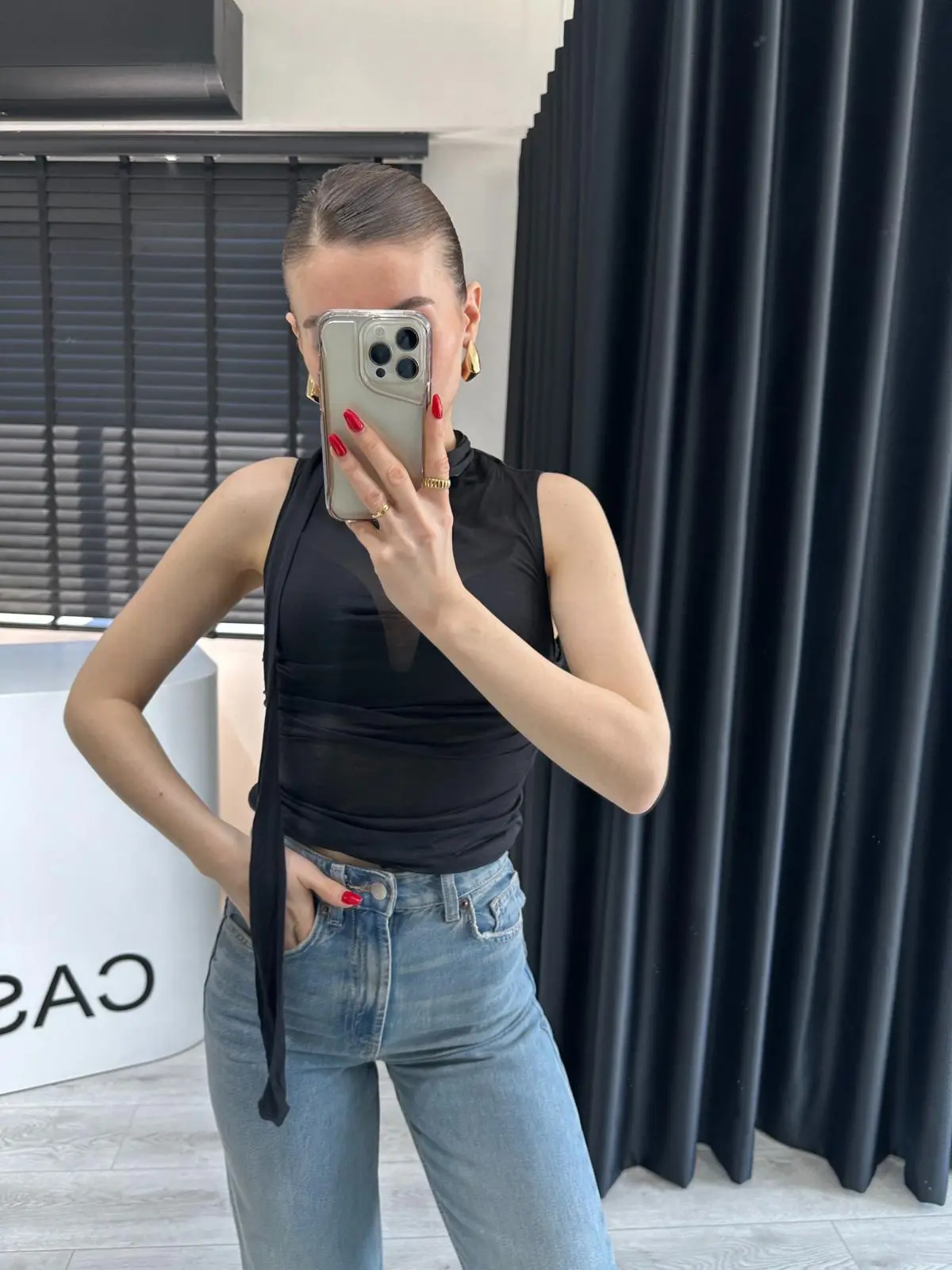 ŞALLI TRANSPARAN BLUZ