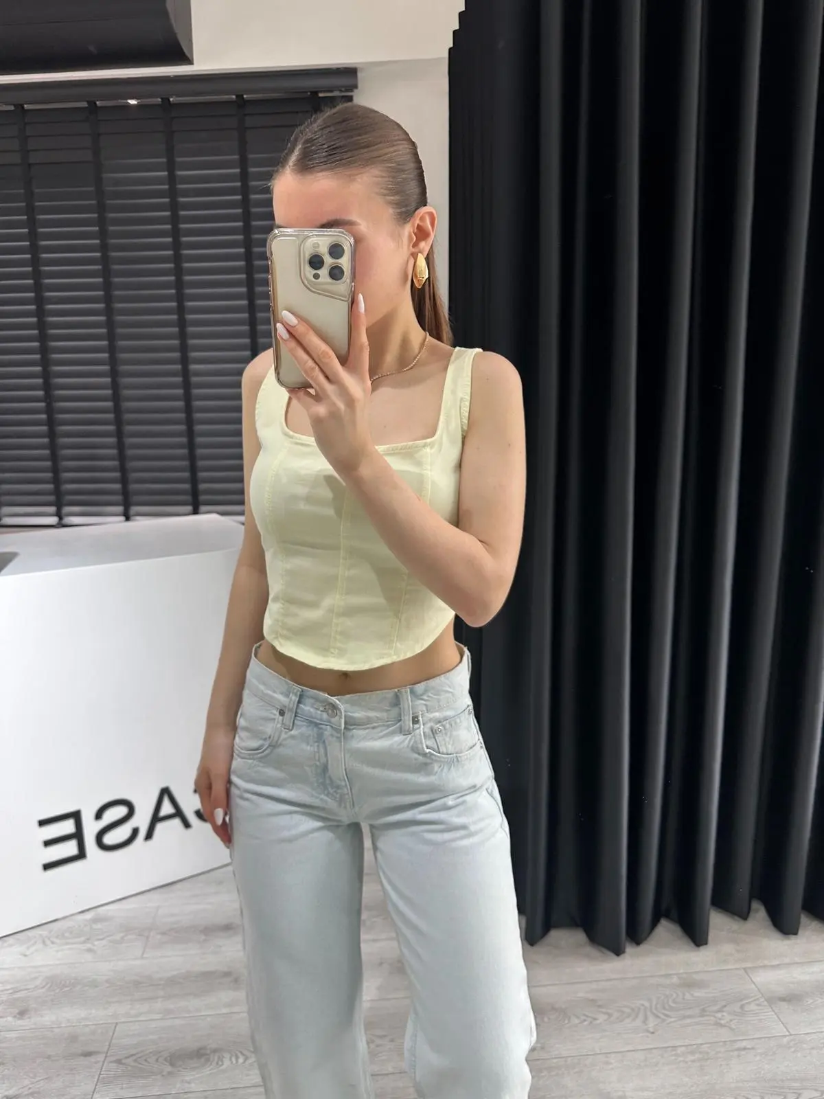 KORSE ASKILI SOFT SARI CROP