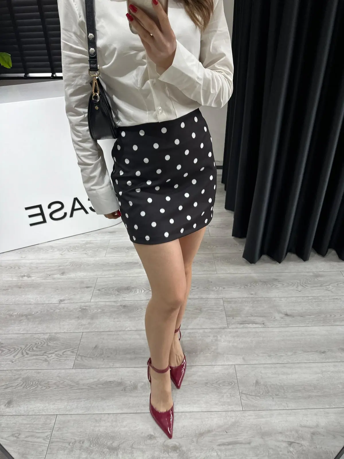 PUANTİYE SİYAH ŞORT ETEK