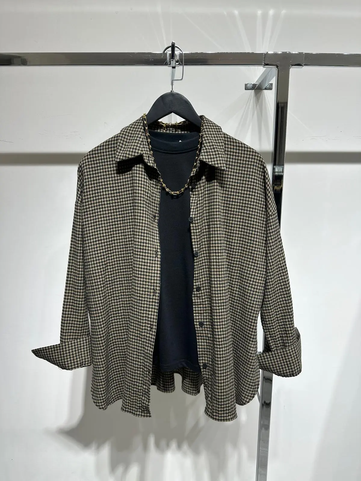 SİYAH-VİZON PÖTİKARE GÖMLEK