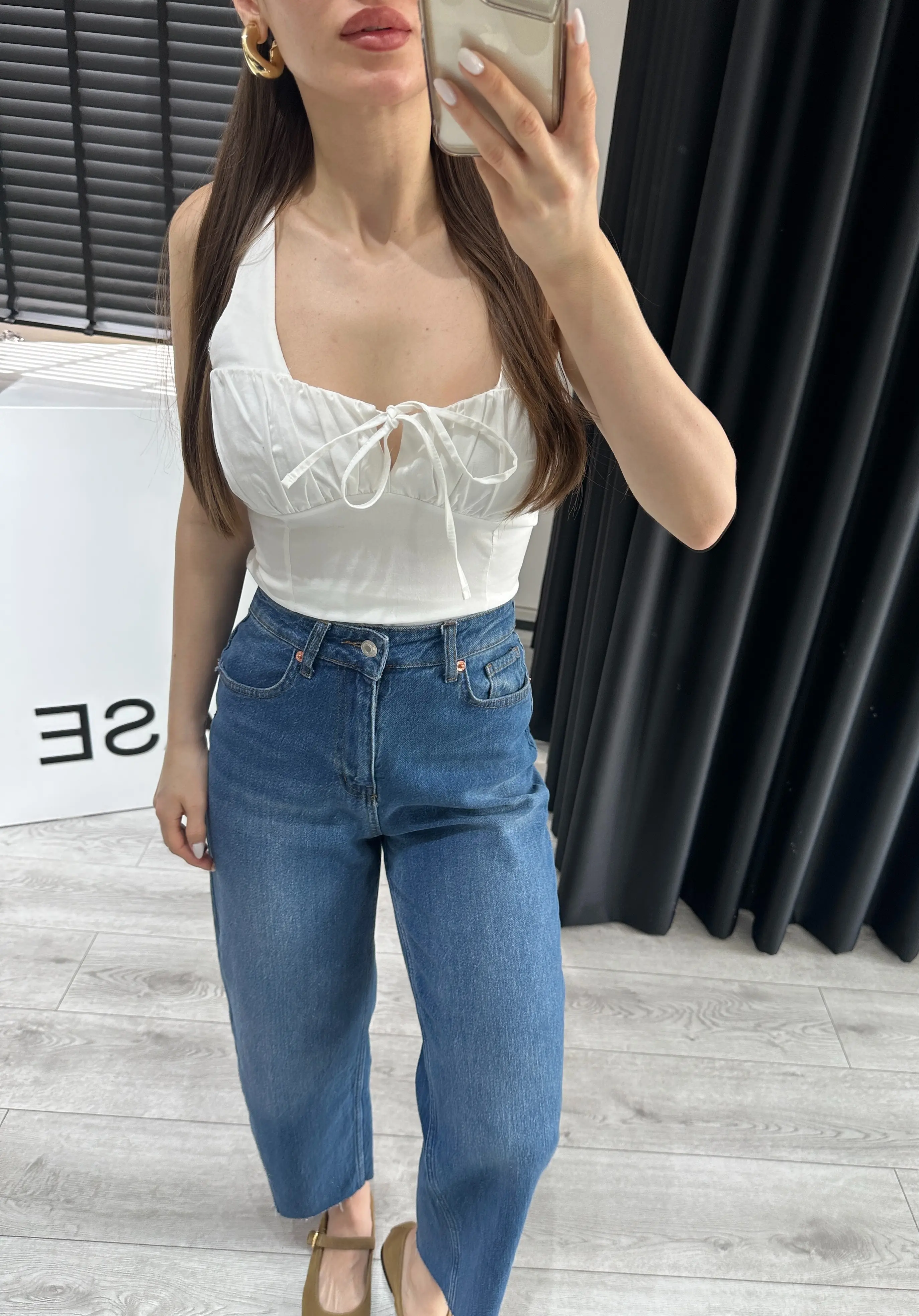 KALIN ASKILI BEYAZ BLUZ