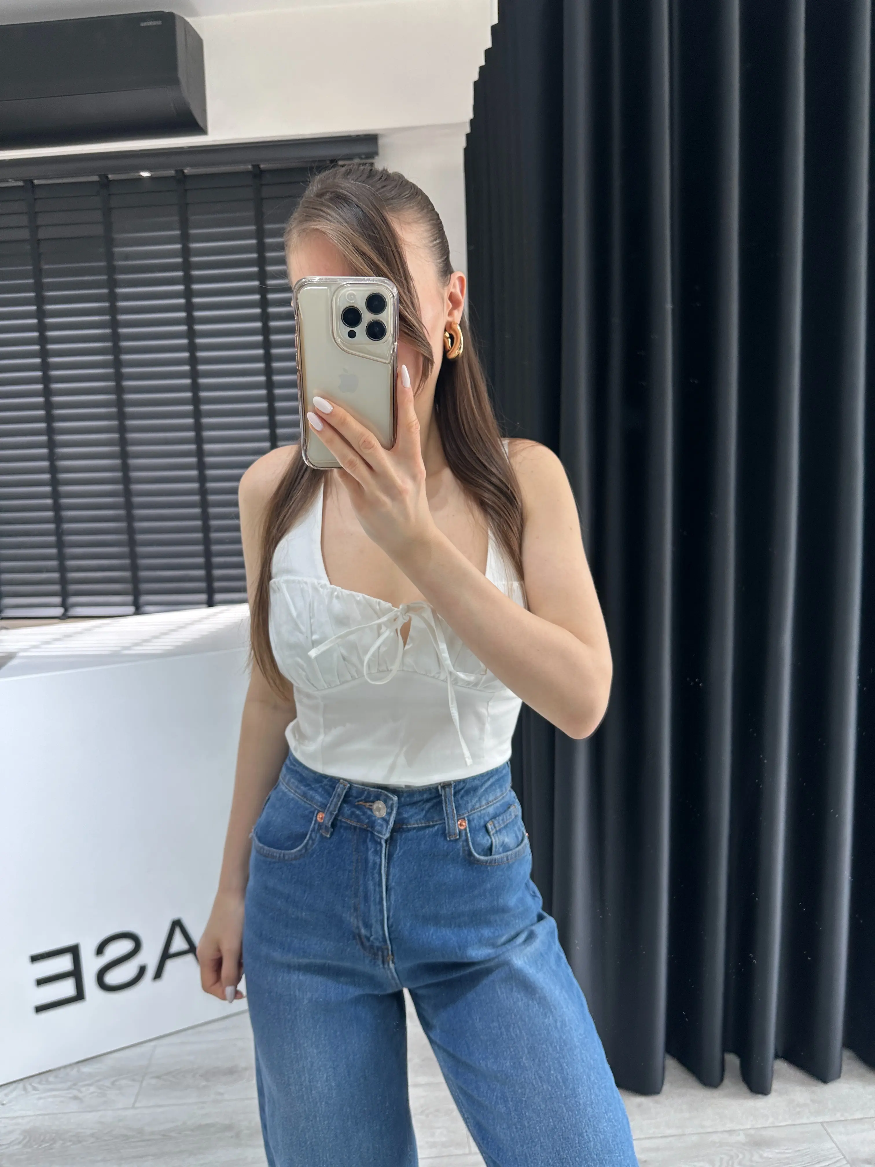 KALIN ASKILI BEYAZ BLUZ