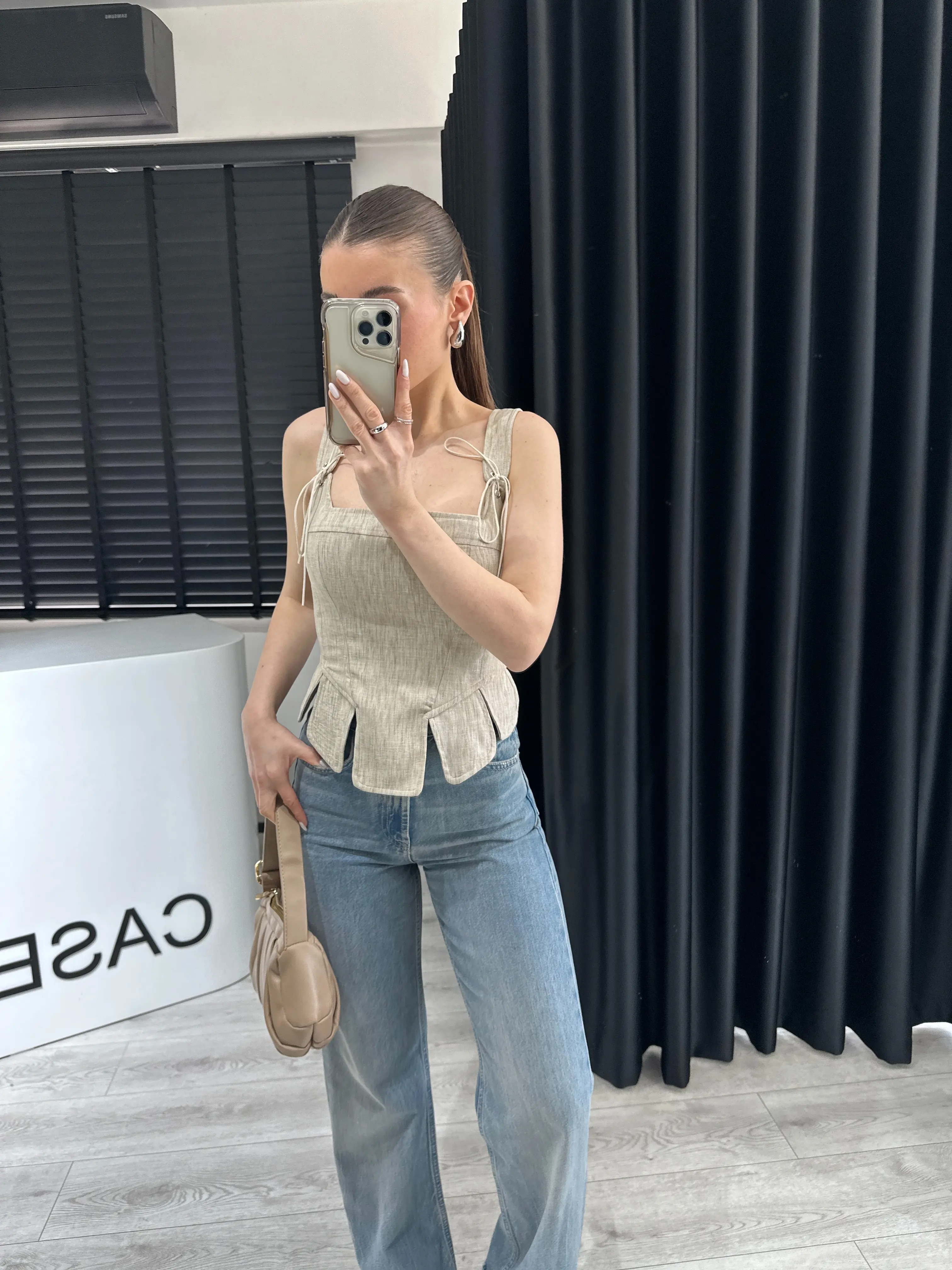 İP DETAYLI KORSE BLUZ 