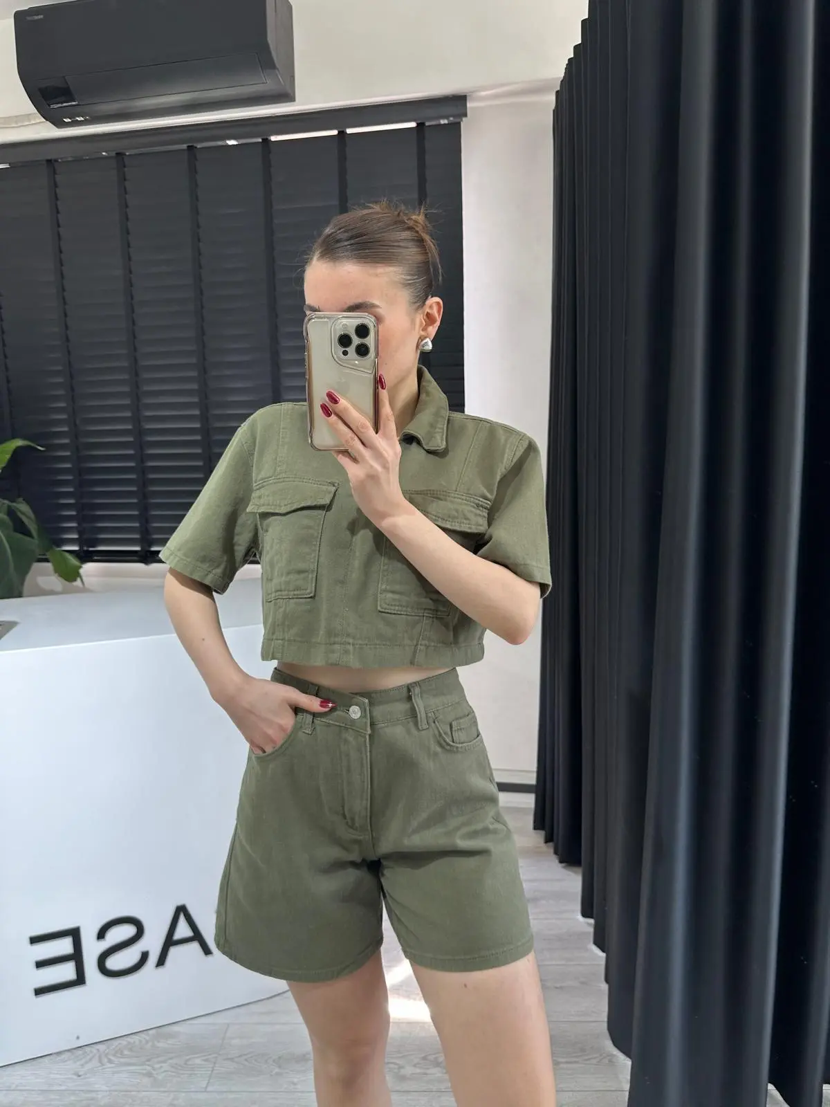 HAKİ MARKA MODEL DENİM ŞORT TAKIM