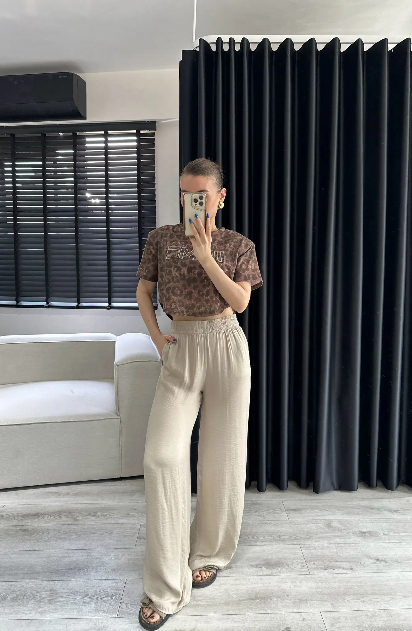 VATKALI CROP LEOPAR T-SHİRT