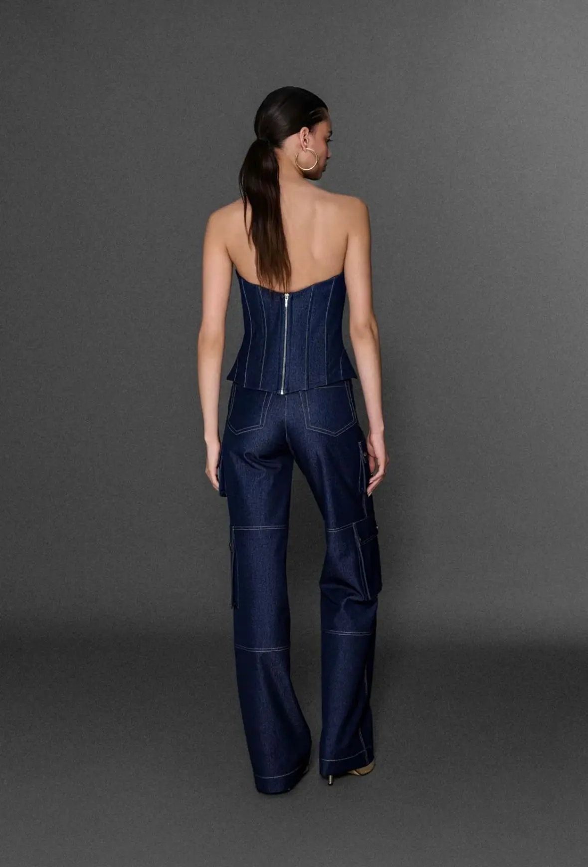 TASARIM STRAPLEZ PANTOLON JEAN TAKIM