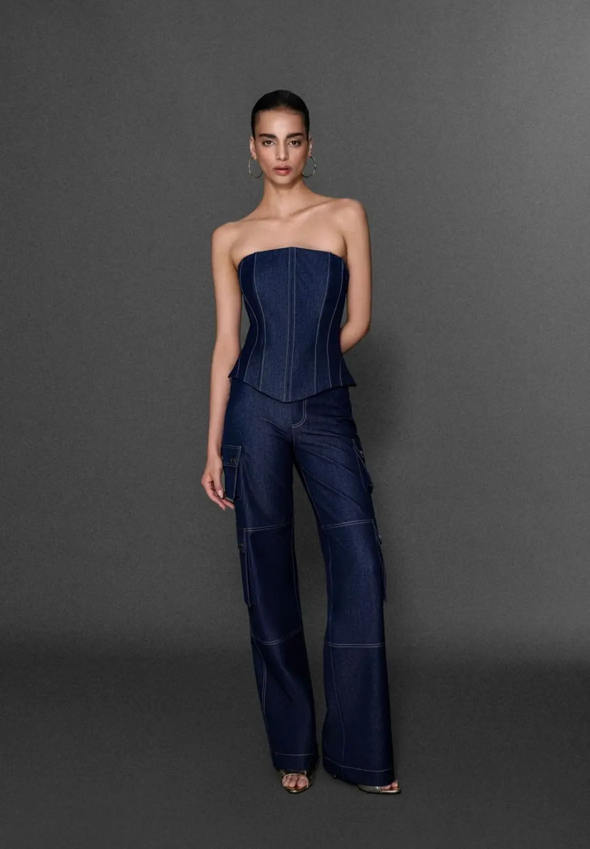 TASARIM STRAPLEZ PANTOLON JEAN TAKIM